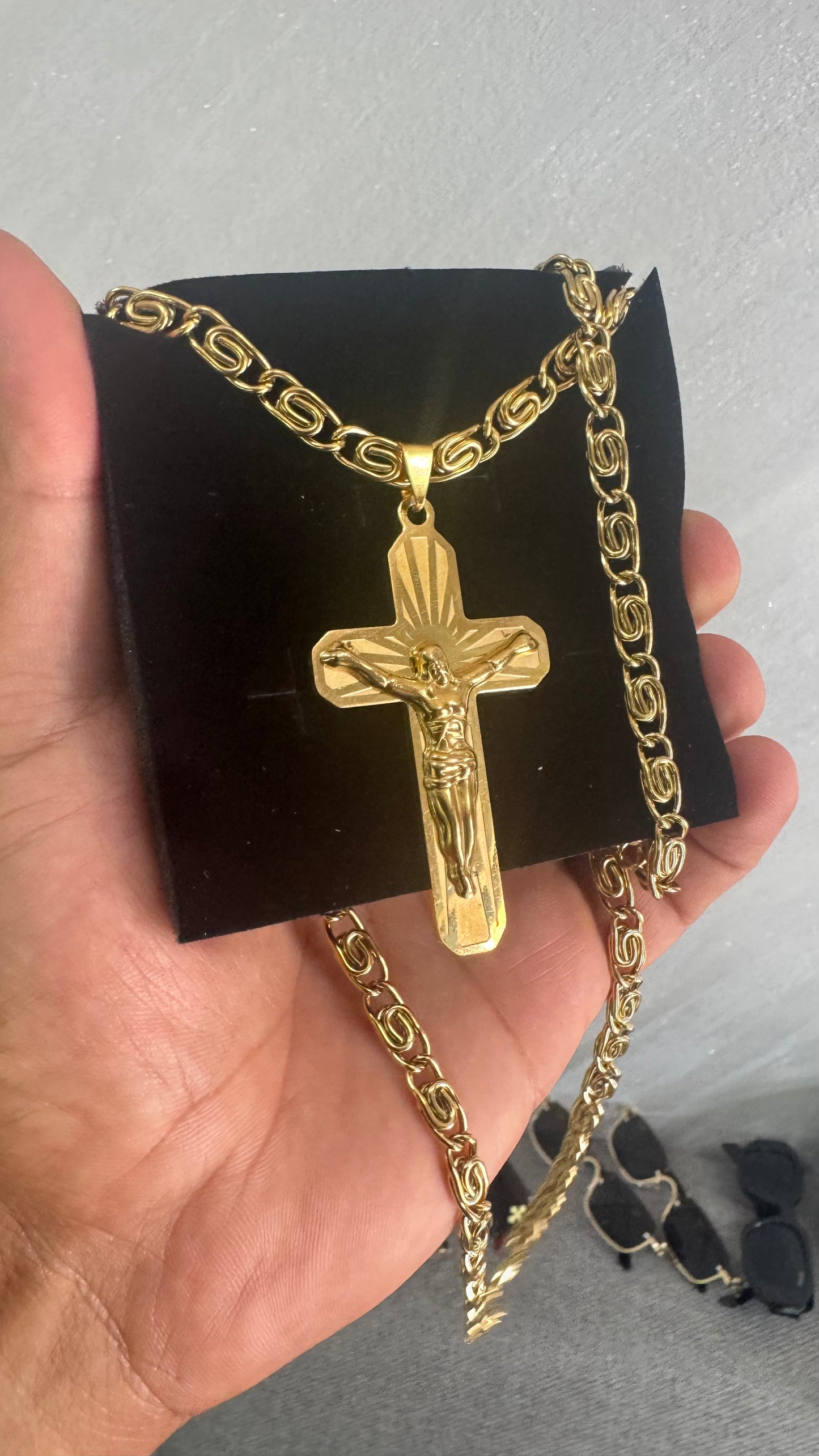 Combo kit croce acciaio oro *135
