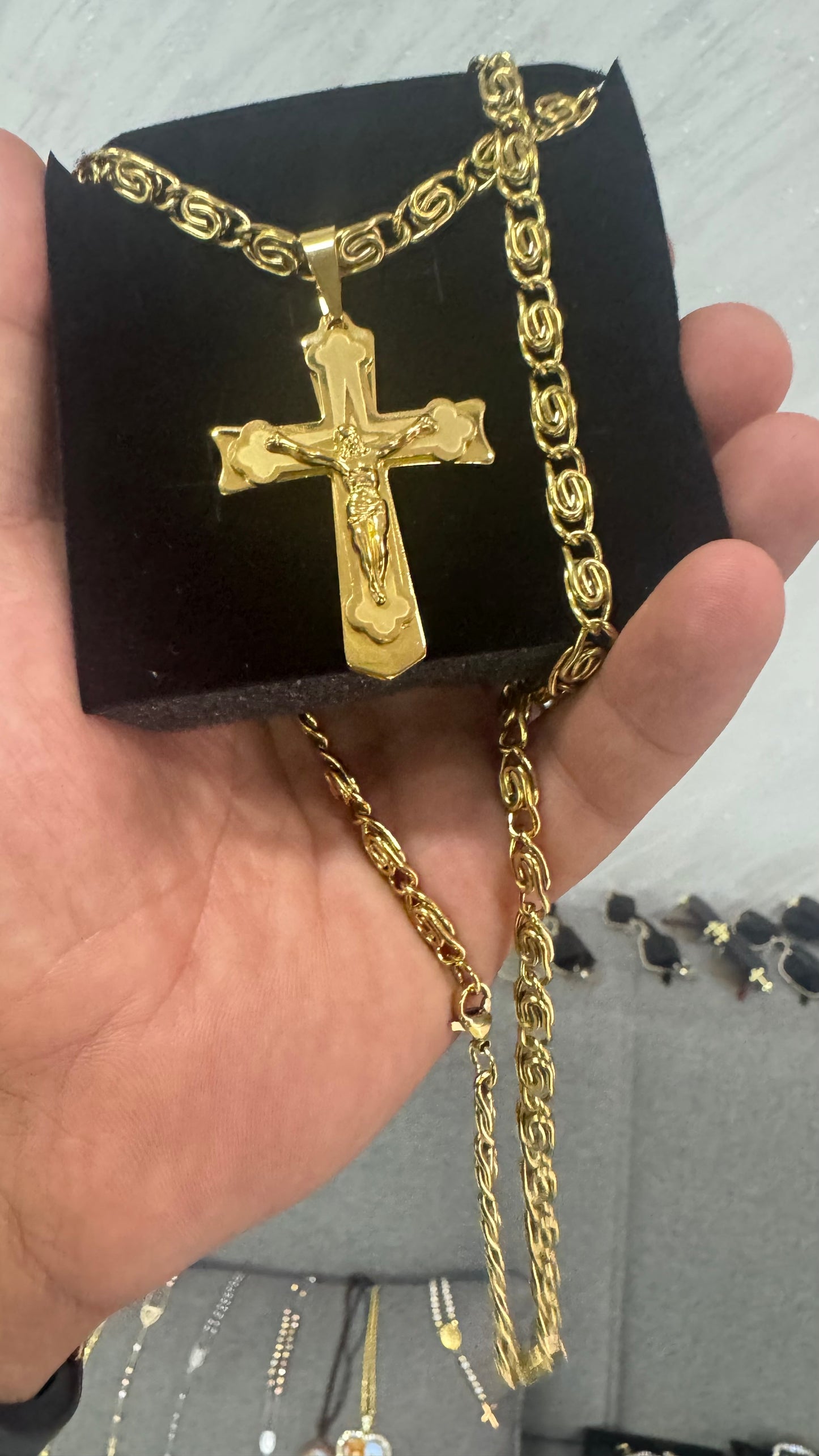 Combo kit croce acciaio oro *131