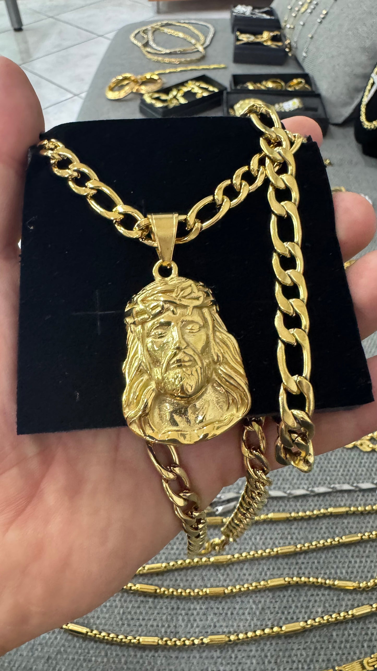 Combo Kit acciaio oro Gesù*114