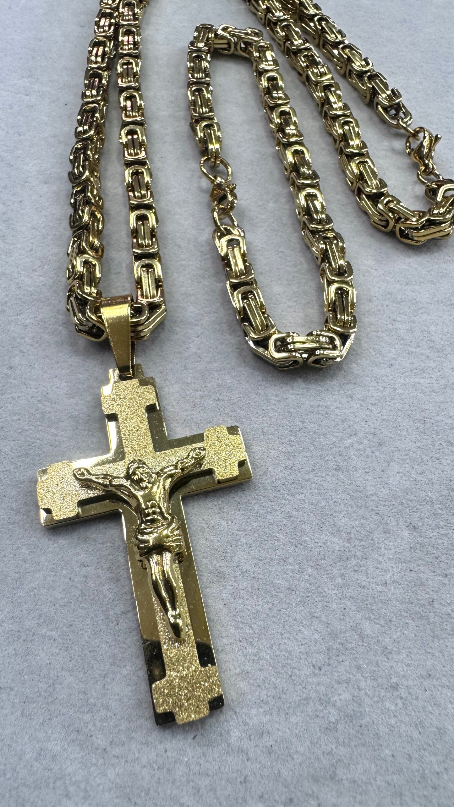 Combo Kit croce satinata acciaio oro *242