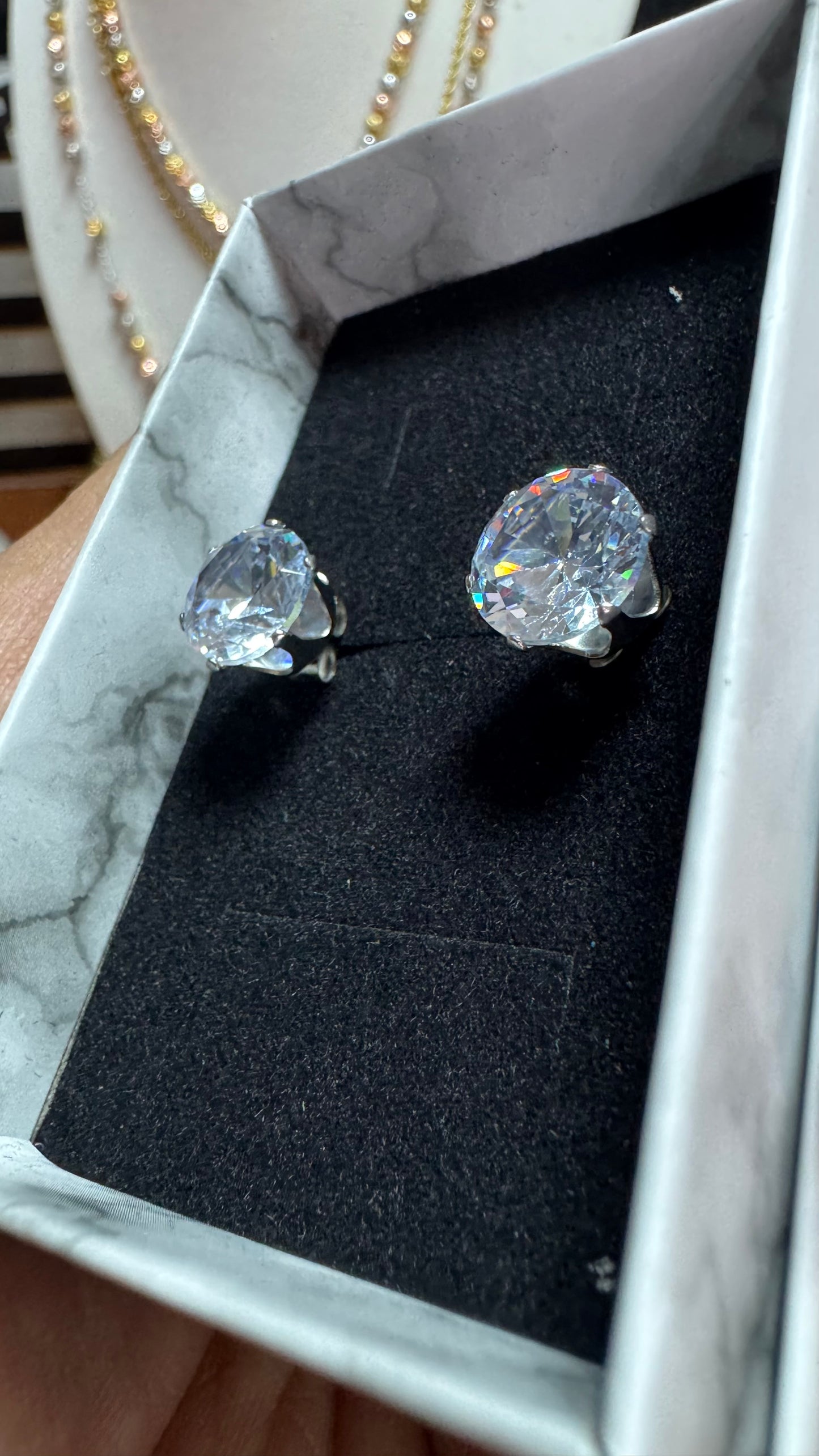 Orecchini punto luce 10 mm acciaio unisex *890