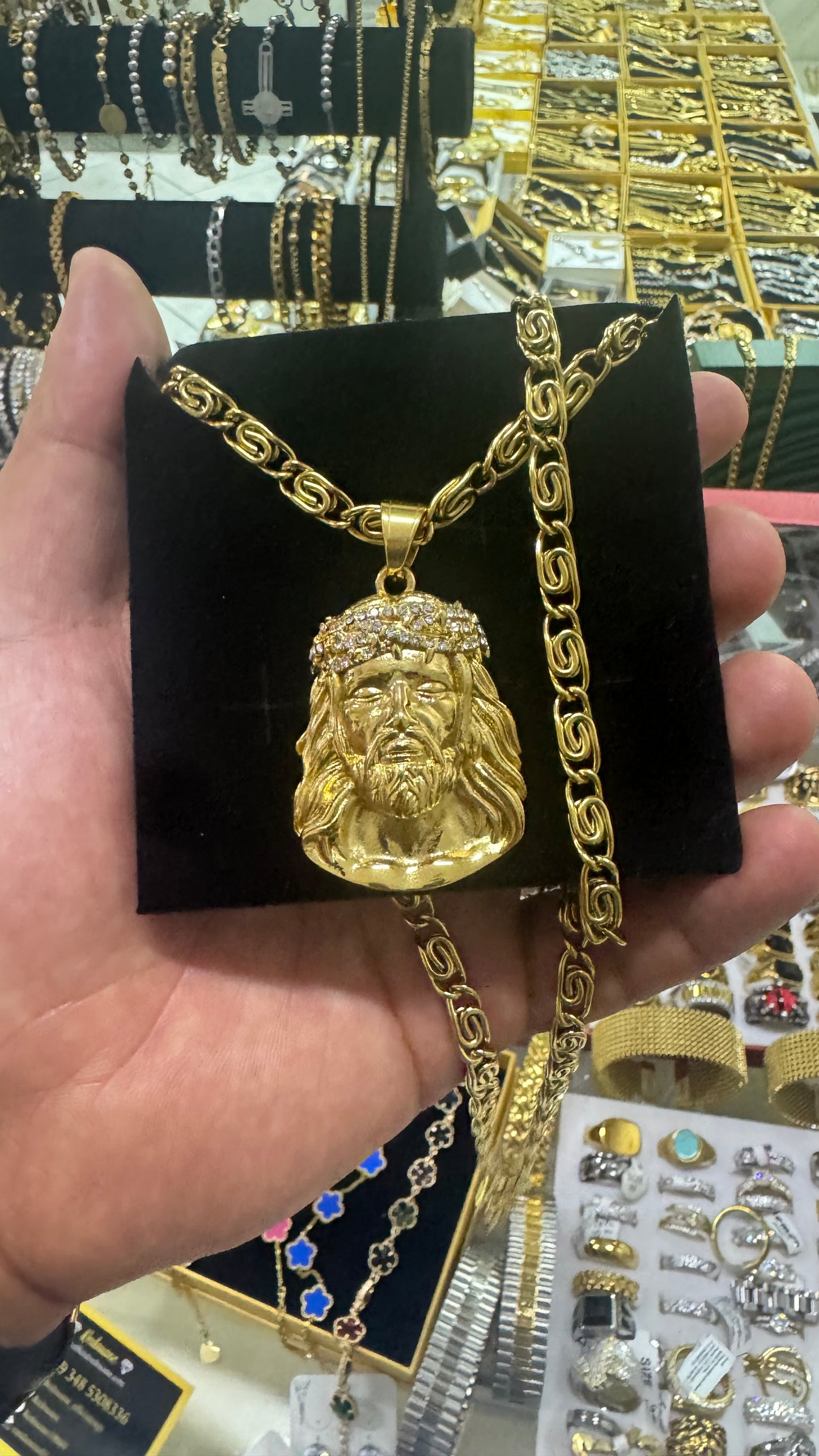 Combo kit Gesù Diamond acciaio oro *133