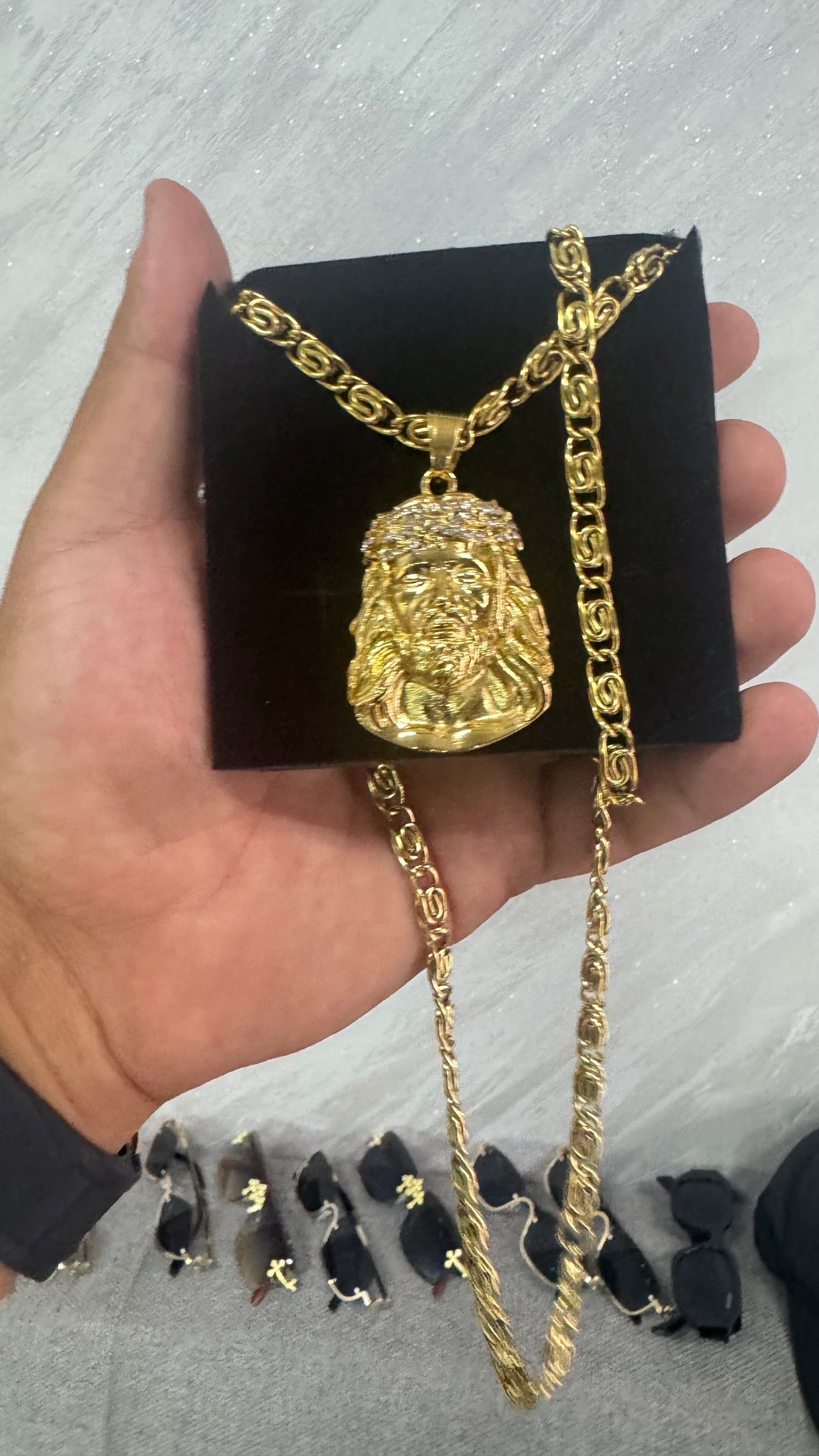 Combo kit Gesù Diamond acciaio oro *133