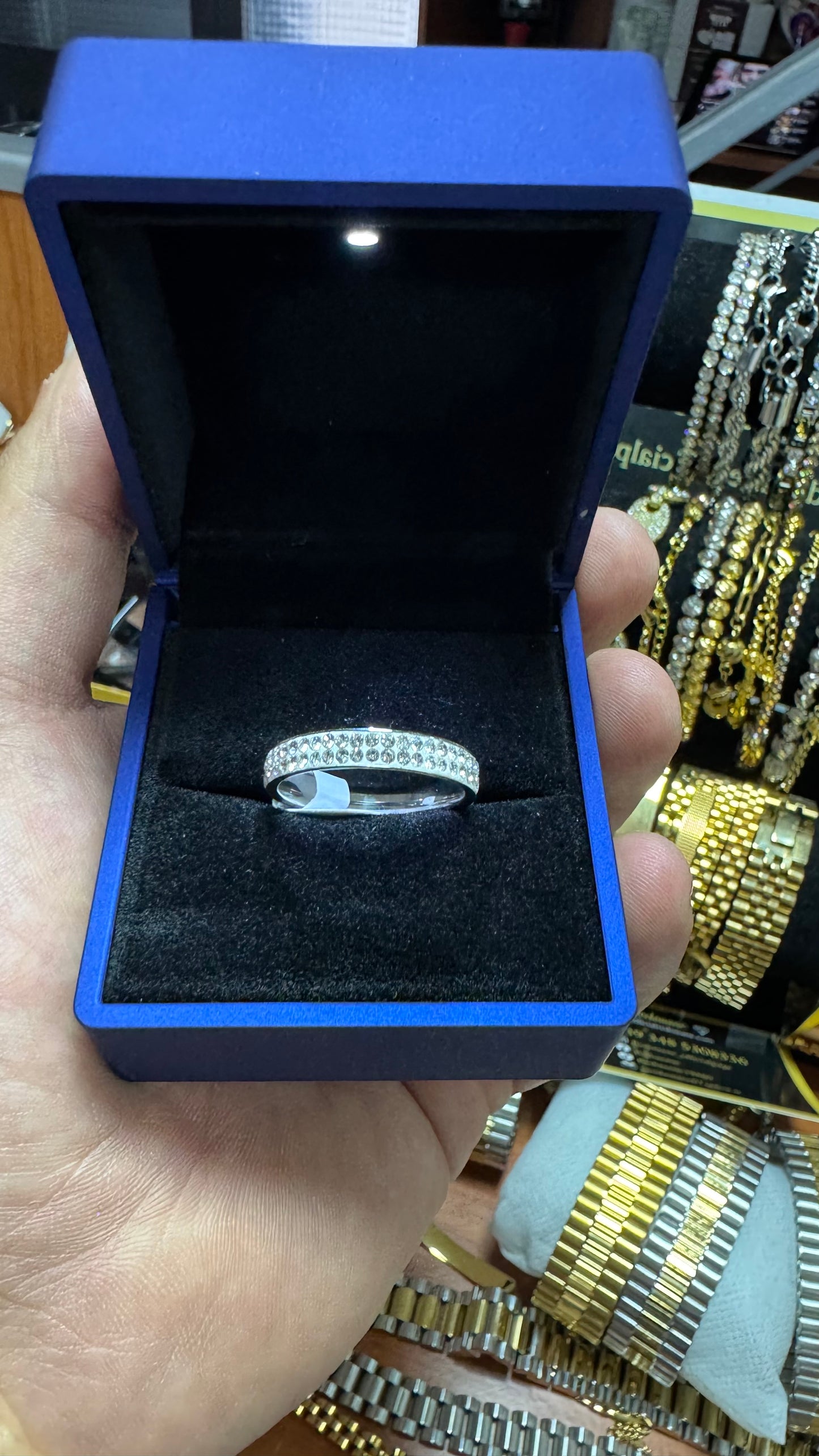 Anello acciaio Diamond *41