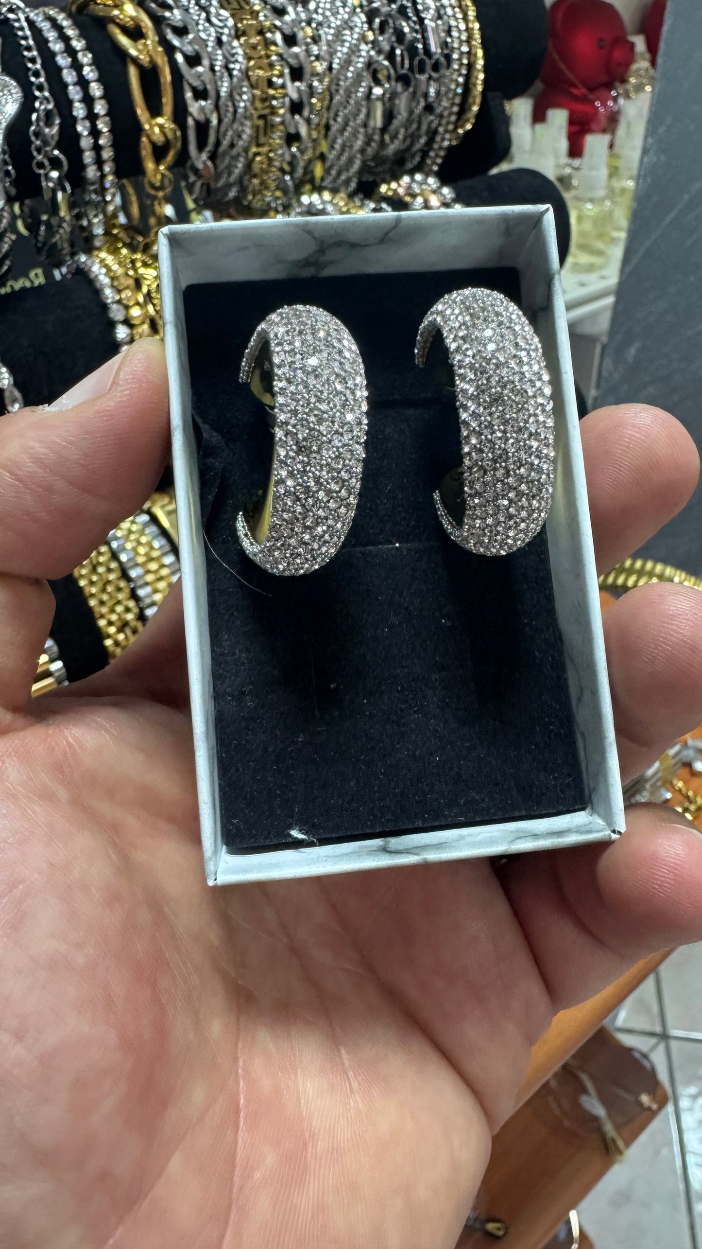 Orecchini Diamond oro acciaio *37
