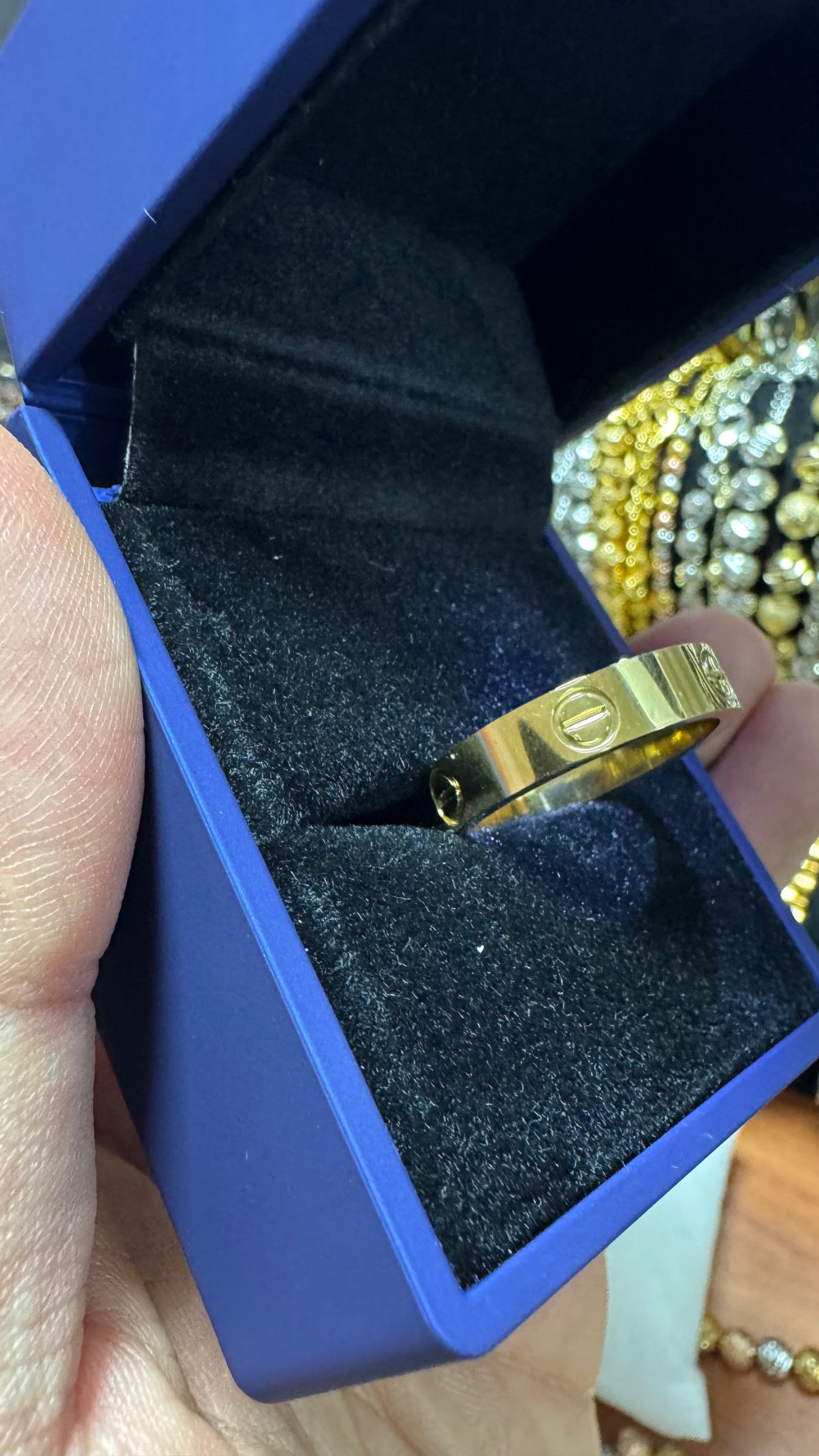 Anello acciaio oro *56