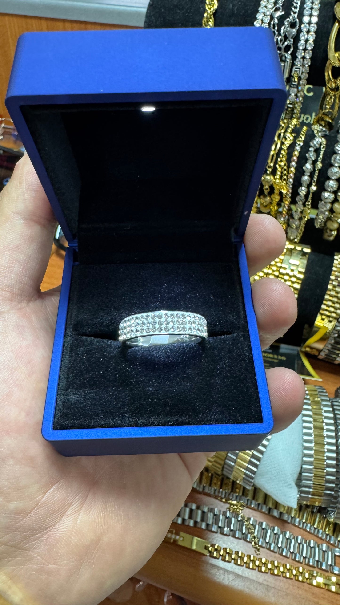 Anello acciaio Diamond *43