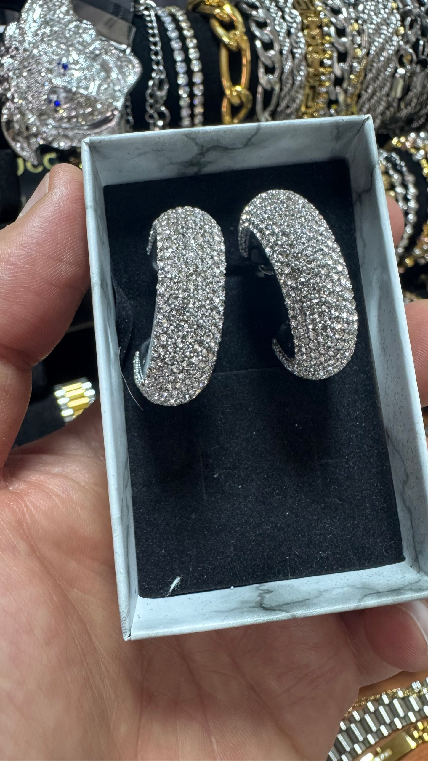 Orecchini Diamond argento acciaio *36