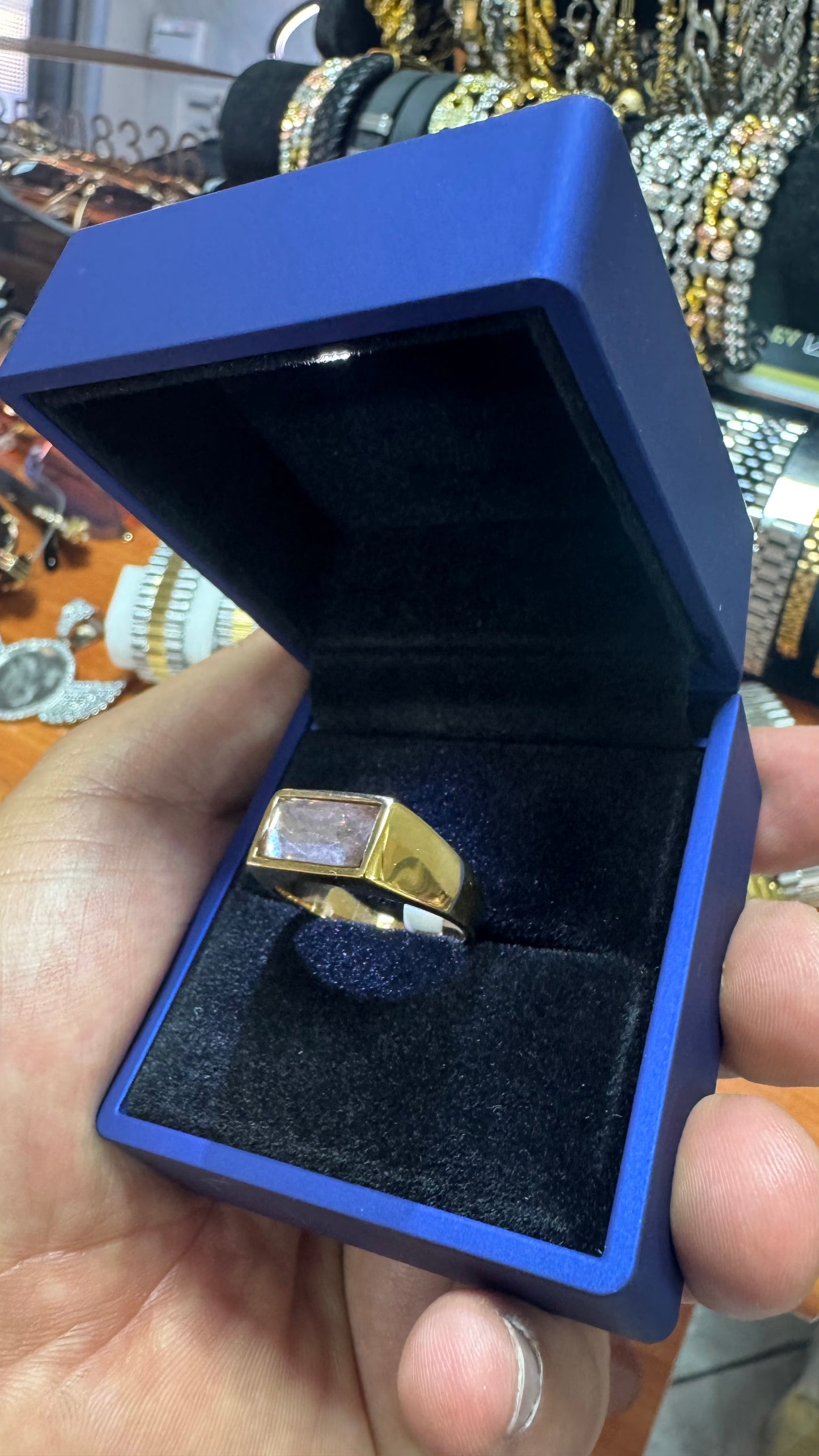Anello acciaio oro *57