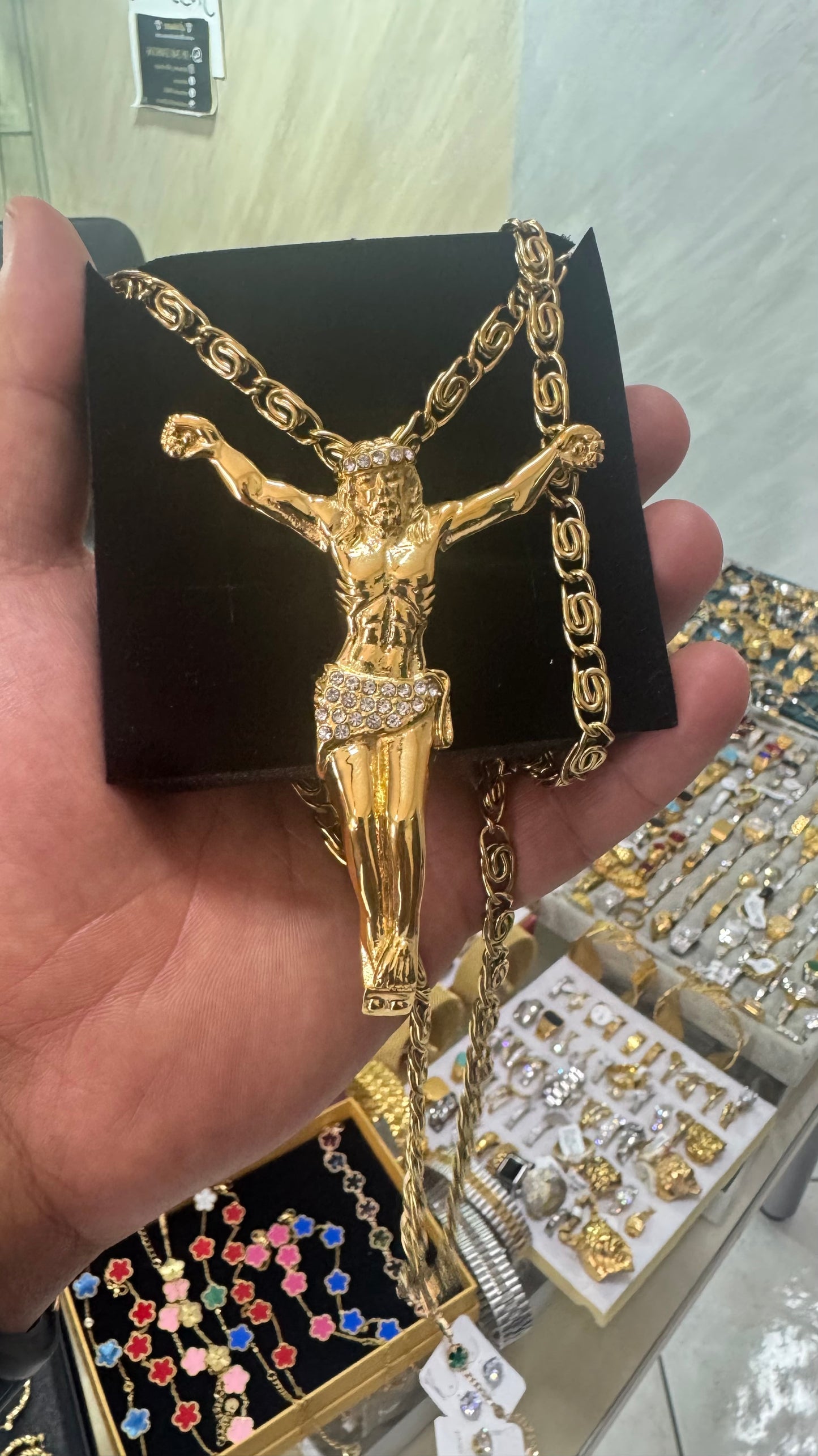 Combo kit Gesù grande acciaio oro *134