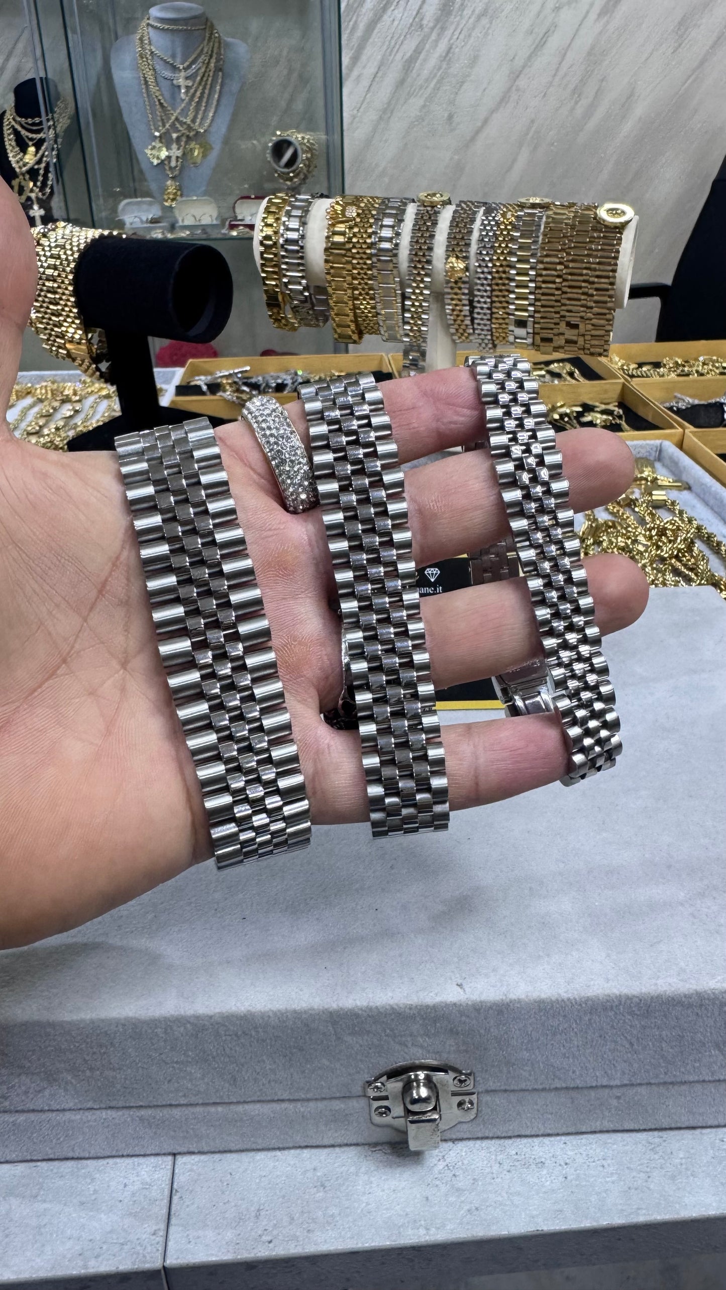 Bracciale modello giubileo acciaio argento *58