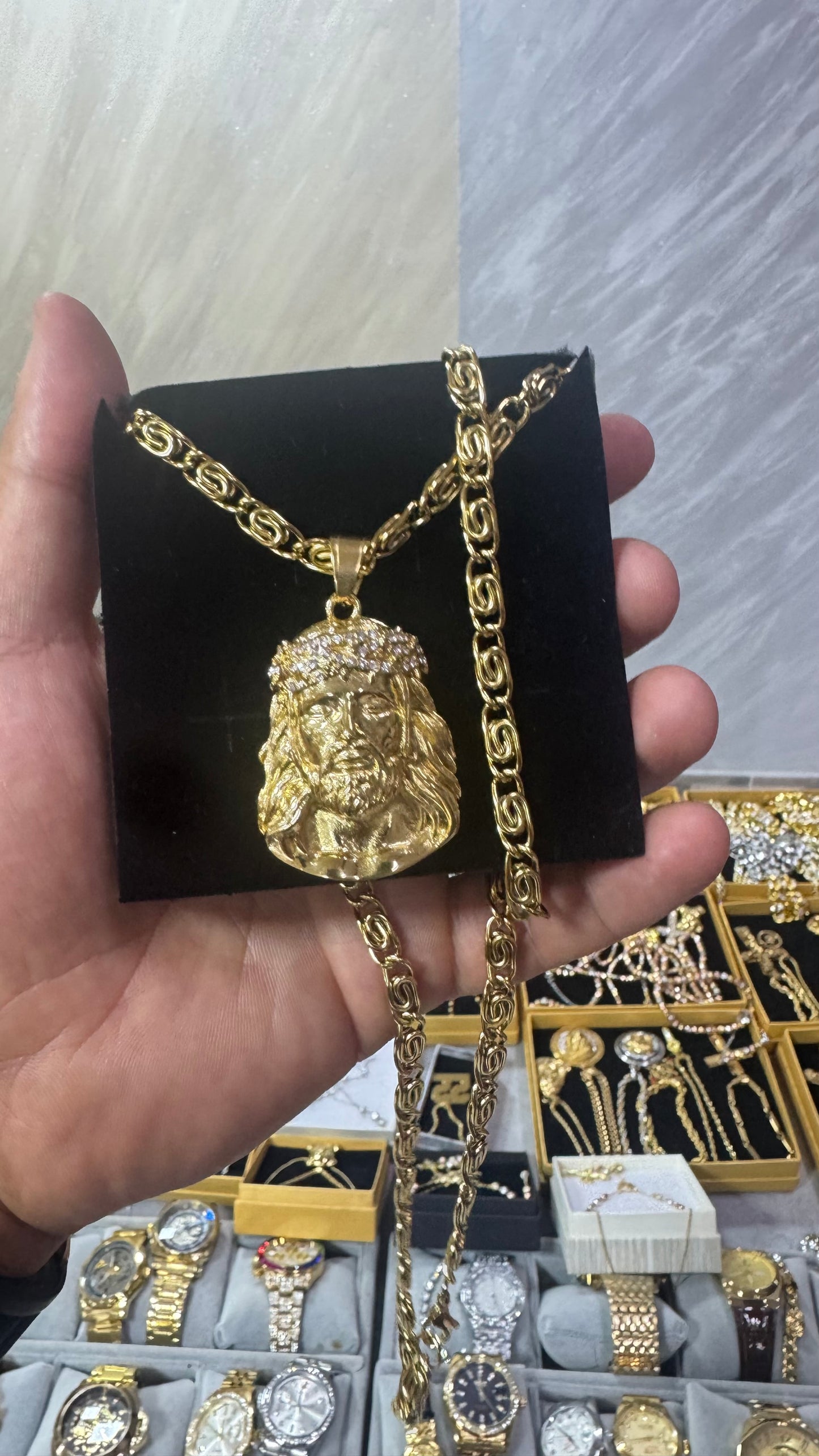 Combo kit Gesù Diamond acciaio oro *133