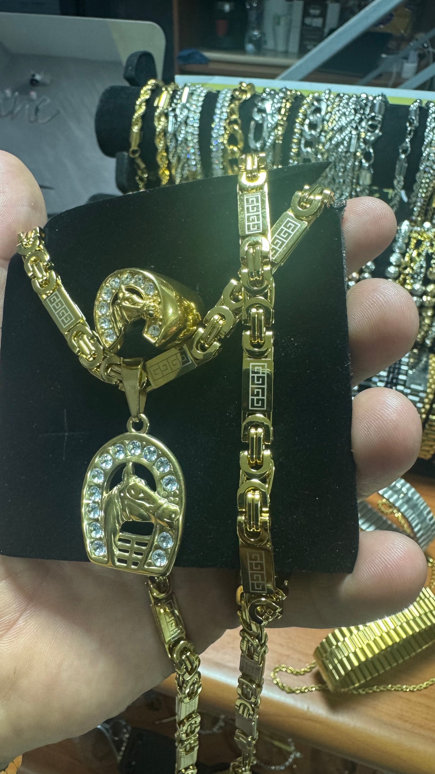 Combo tris acciaio oro cavallo*13