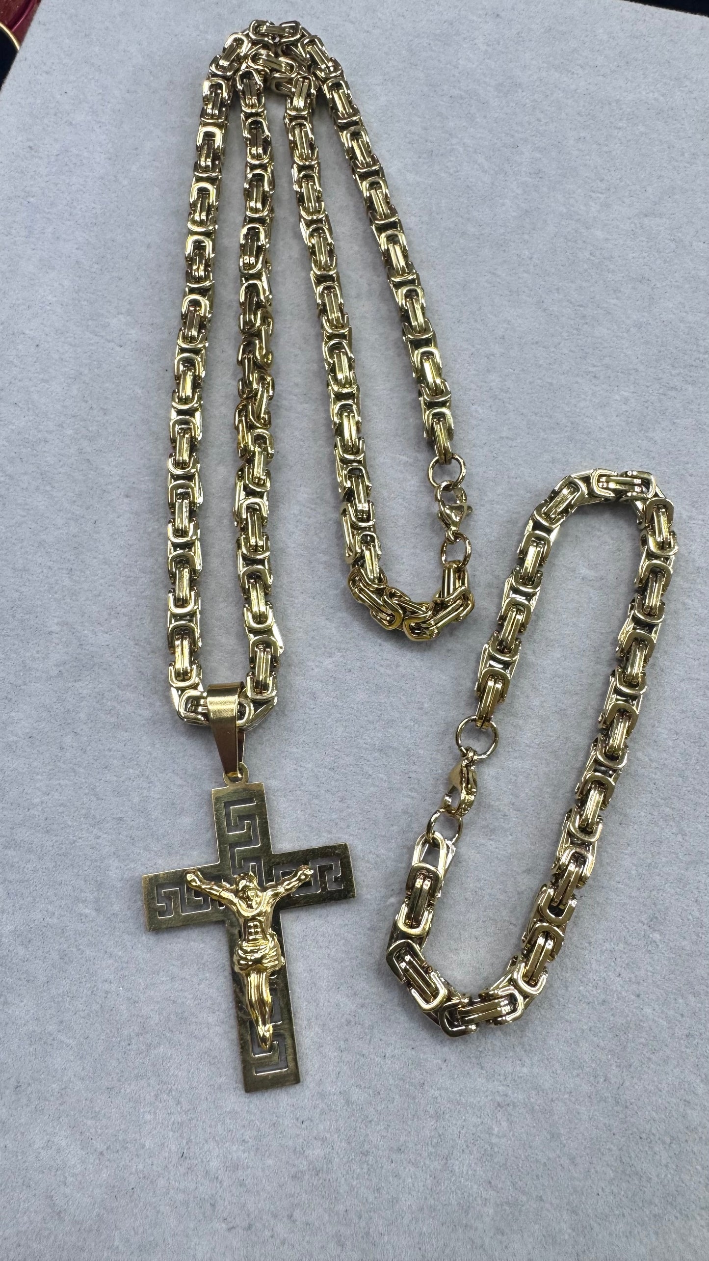 Combo Kit croce greca acciaio oro *239