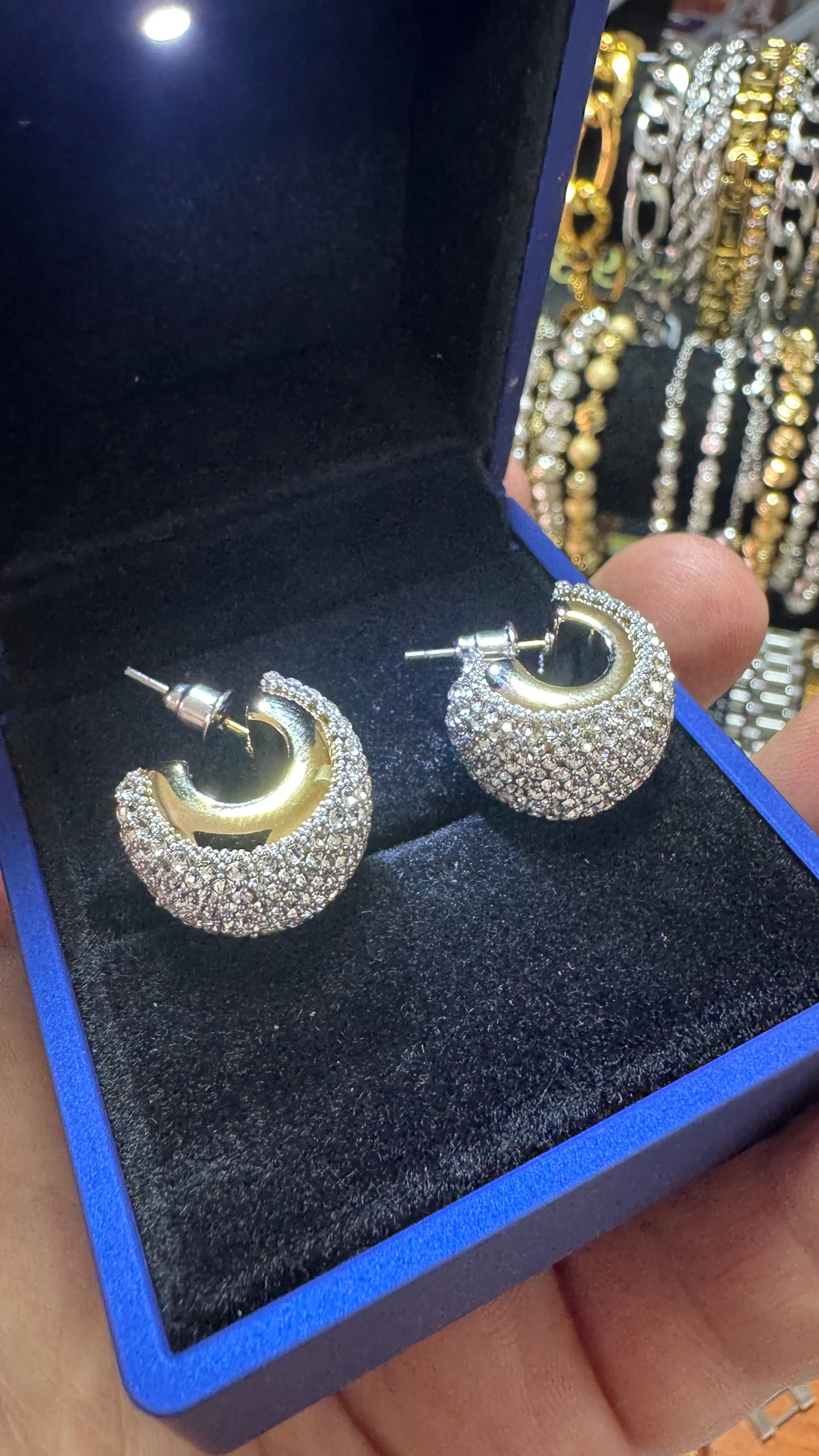 Orecchini Diamond oro acciaio *35
