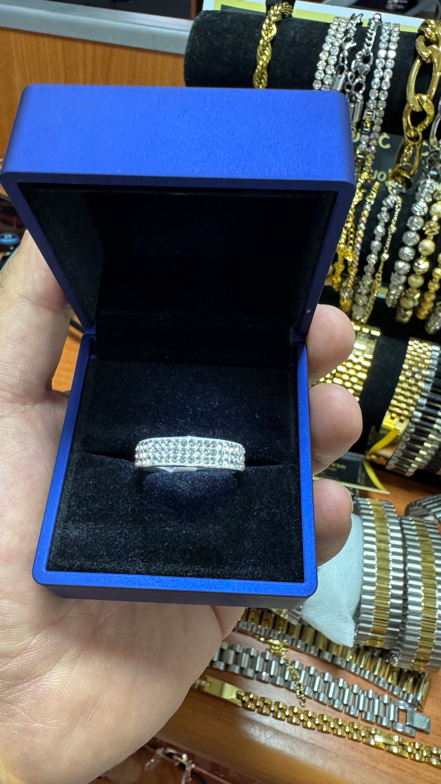 Anello acciaio Diamond *43