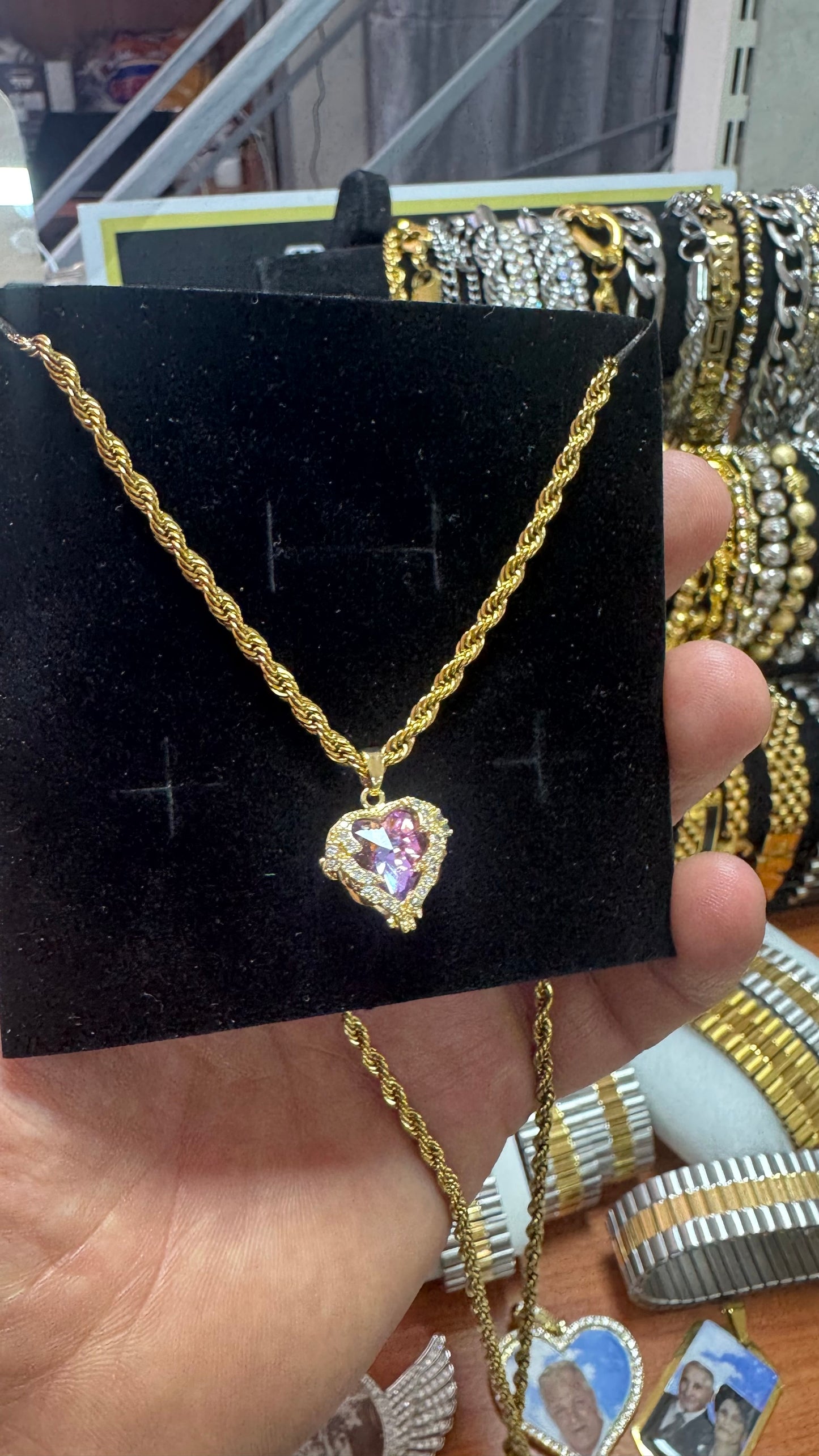 Collana con cuore hypnotic acciaio oro *68