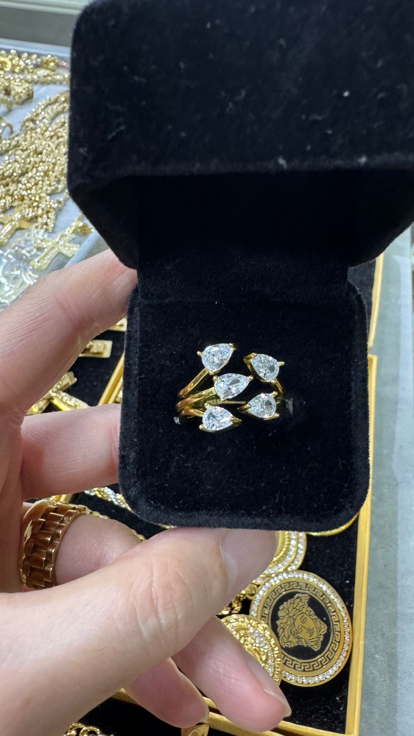 Anello argento 925 incrocio zirconato