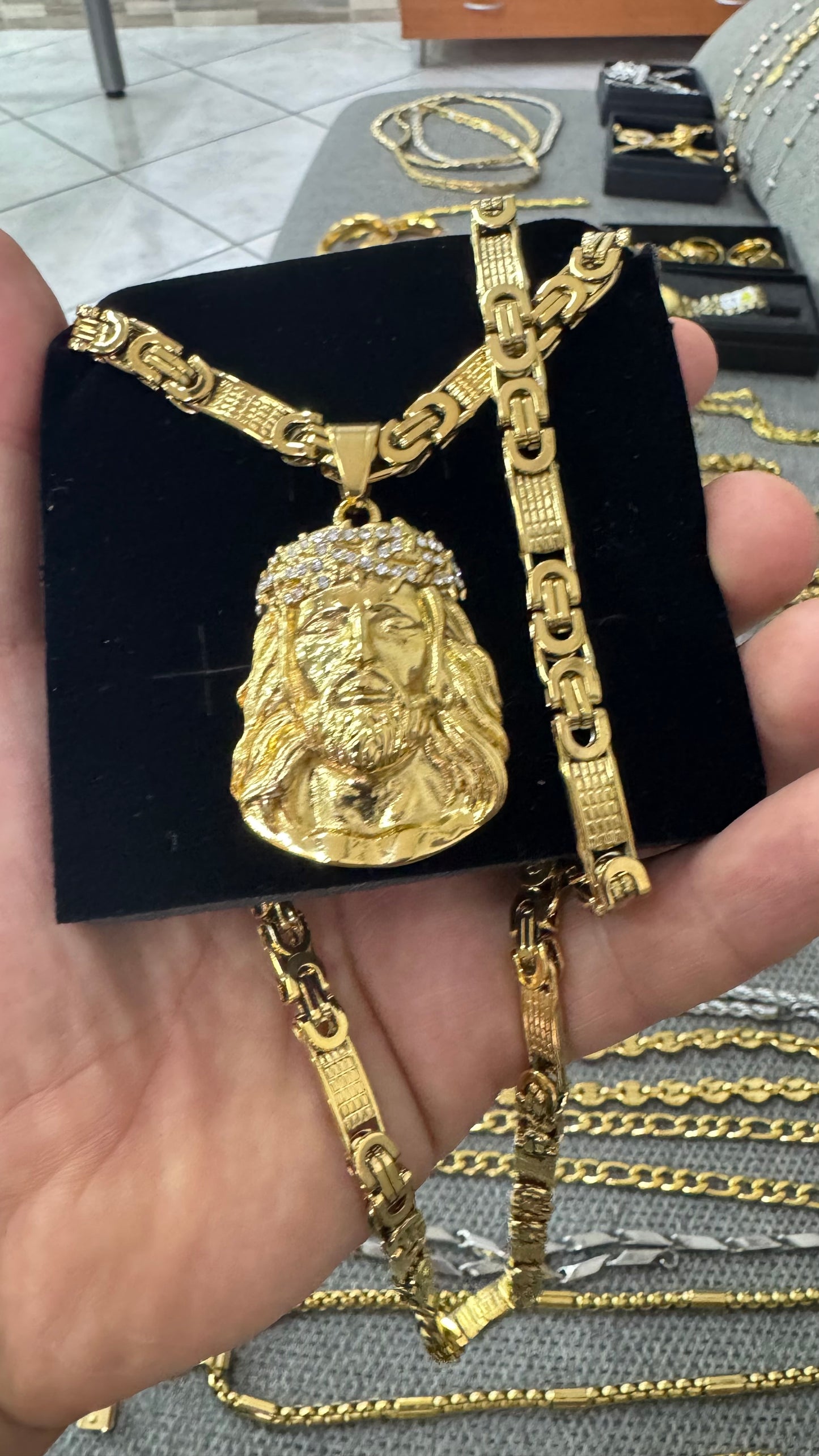 Combo Kit acciaio oro Gesù*111