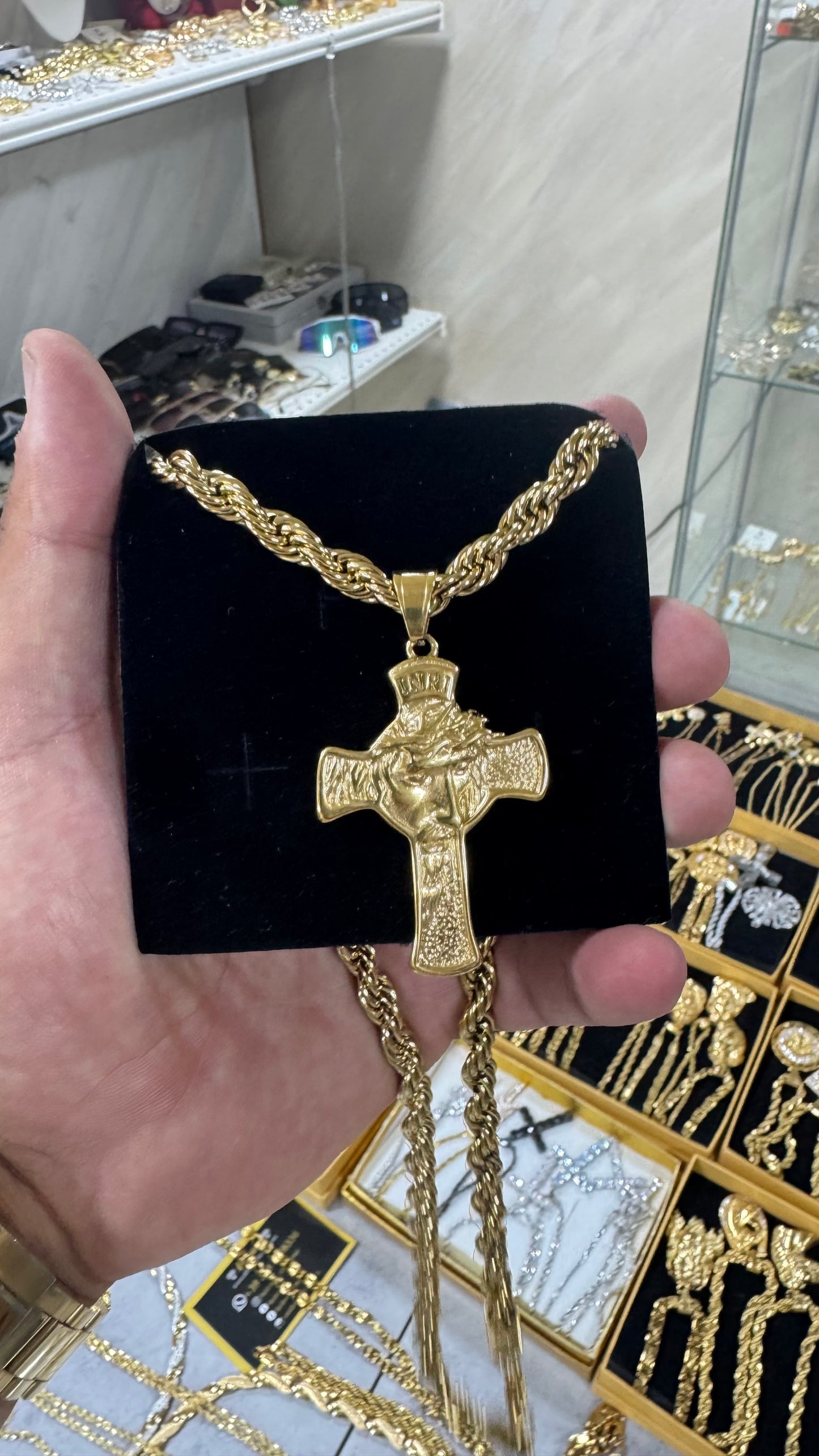 Combo kit croce acciaio oro *137