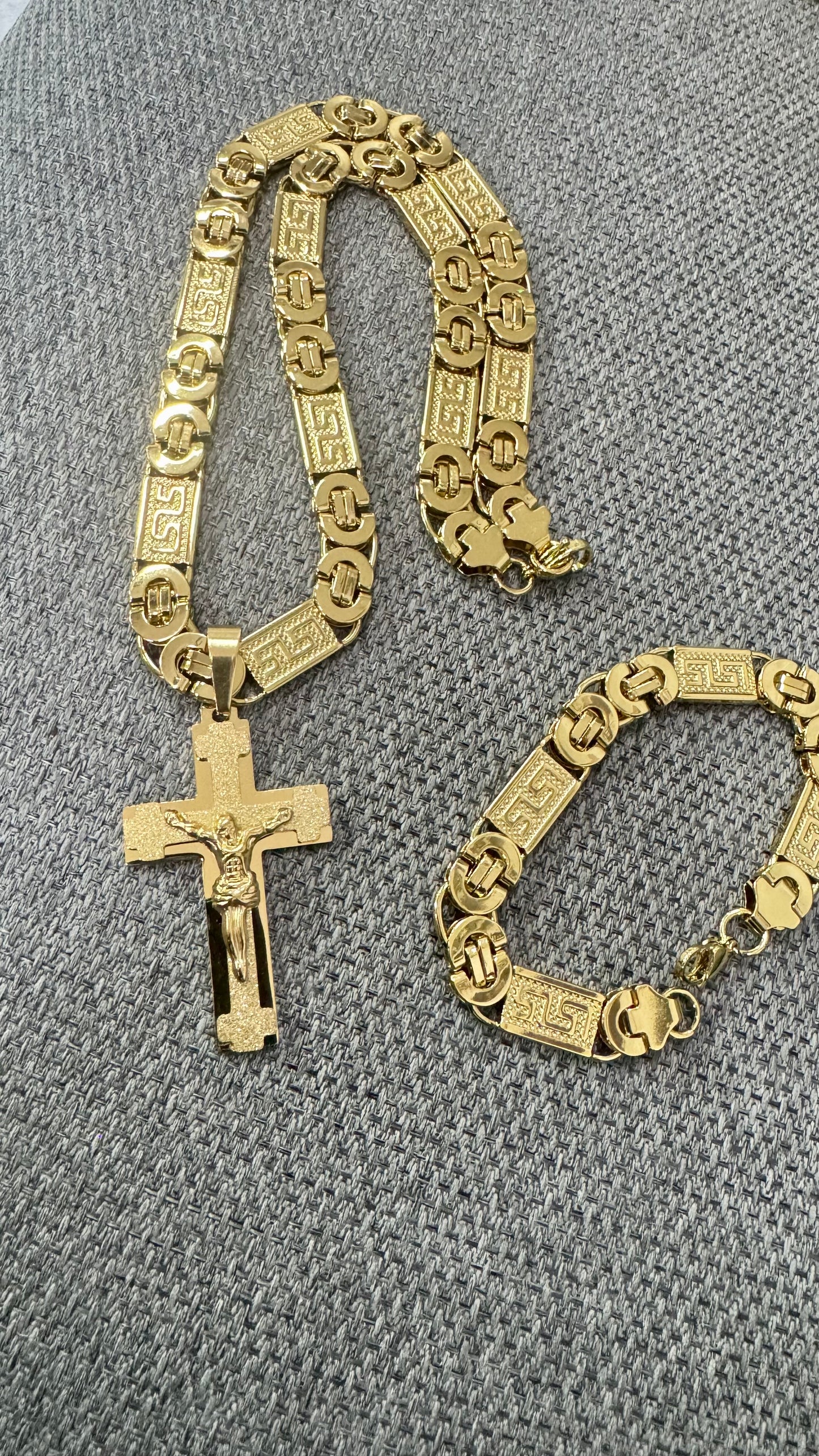 Combo kit croce acciaio oro *128