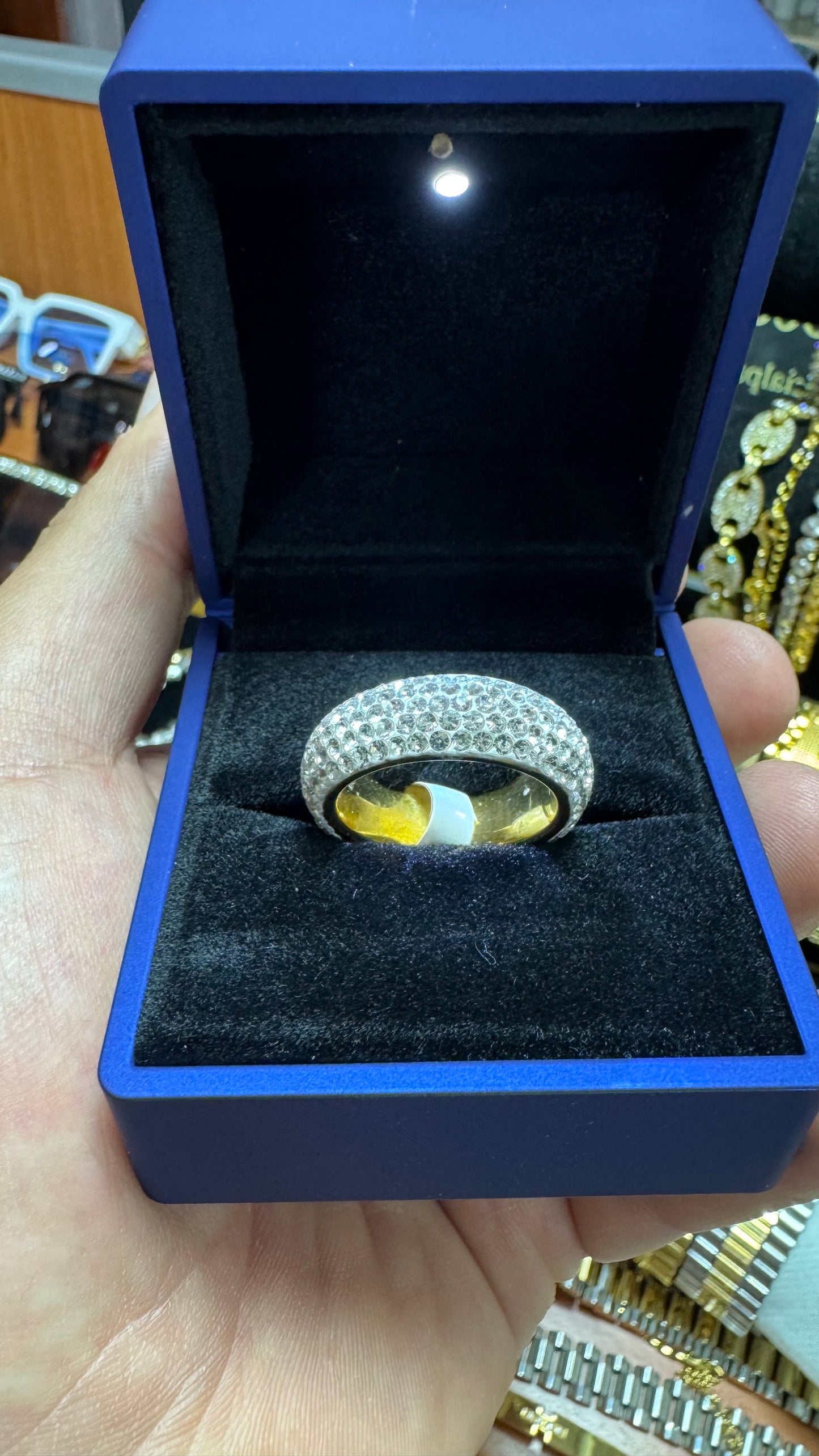 Anello acciaio Diamond *46