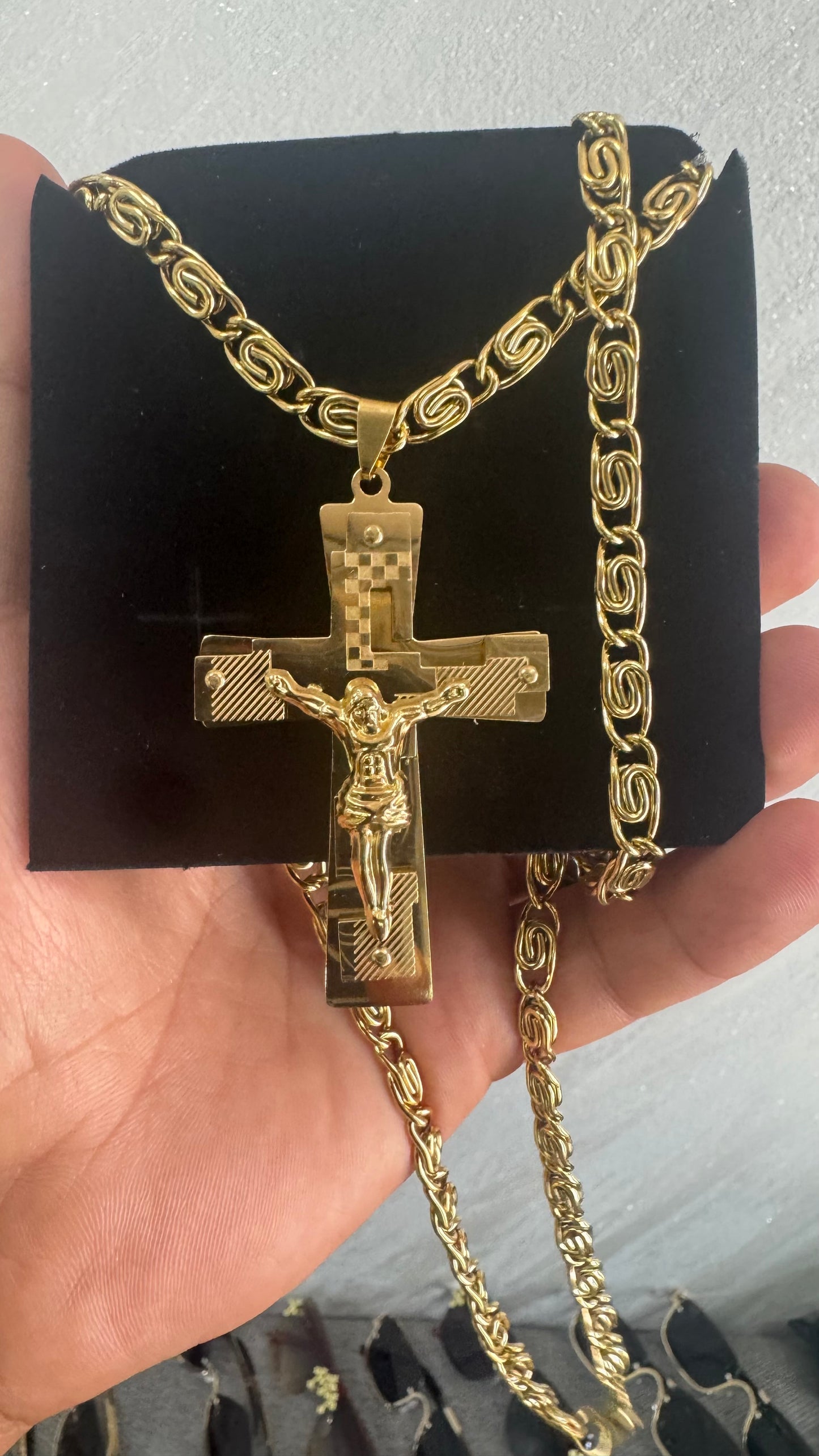 Combo kit croce acciaio oro *136