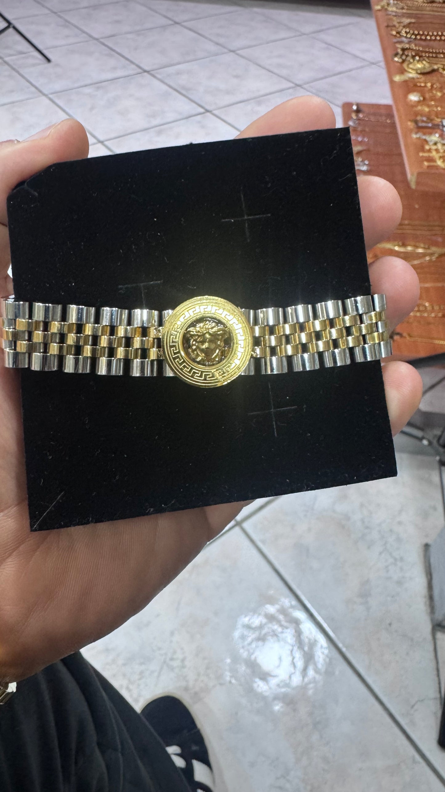 Bracciale giubileo medusa acciaio bicolore*51