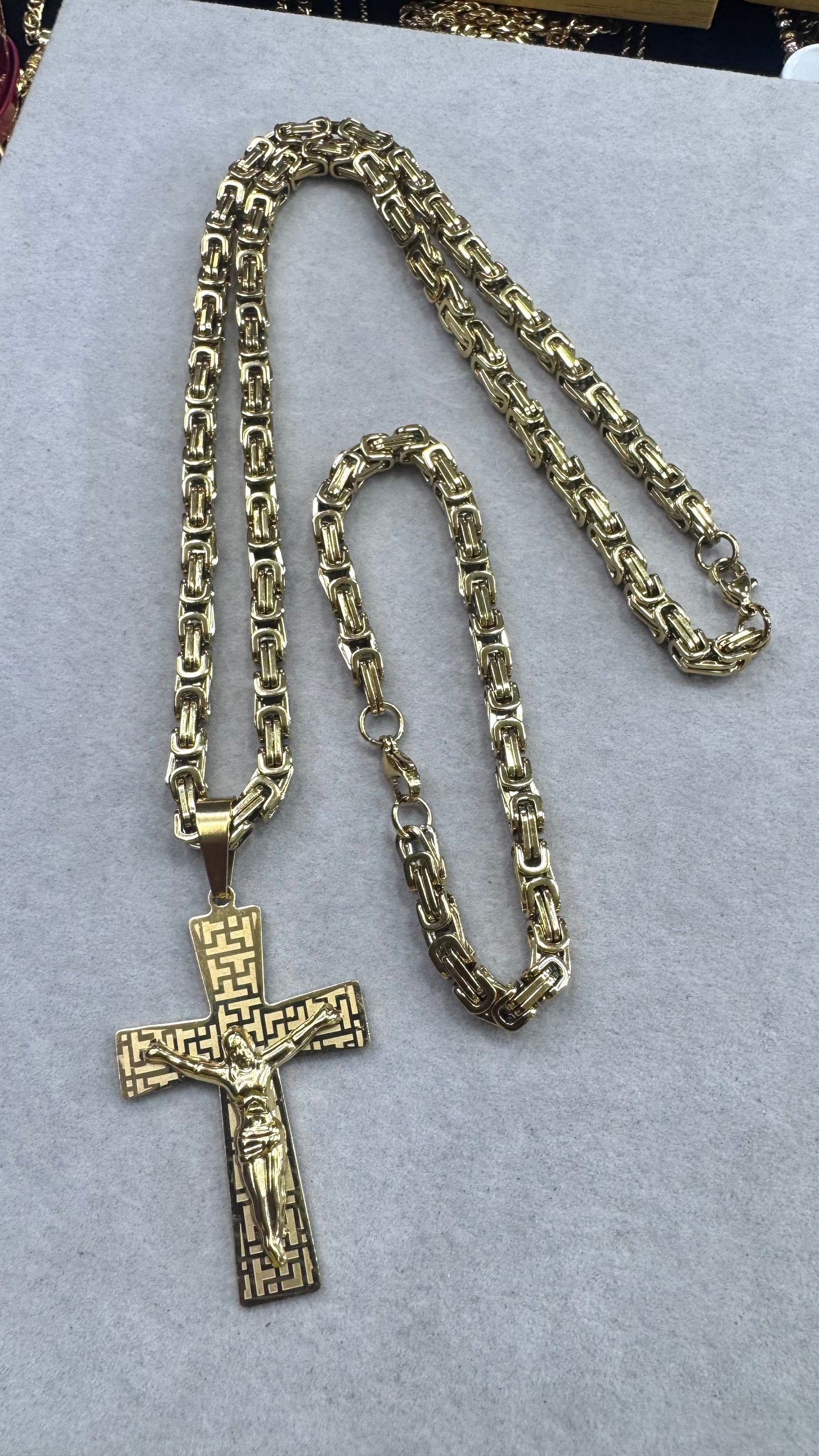 Combo Kit croce lavora acciaio oro *240