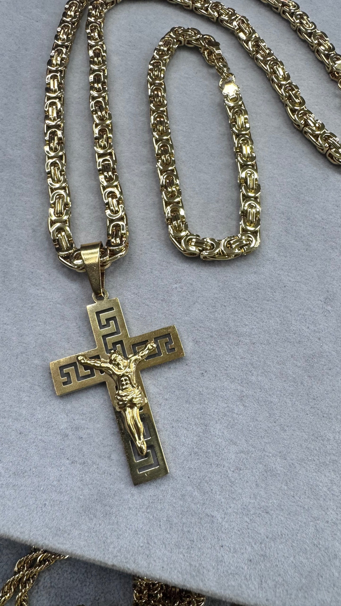 Combo Kit croce greca acciaio oro *234