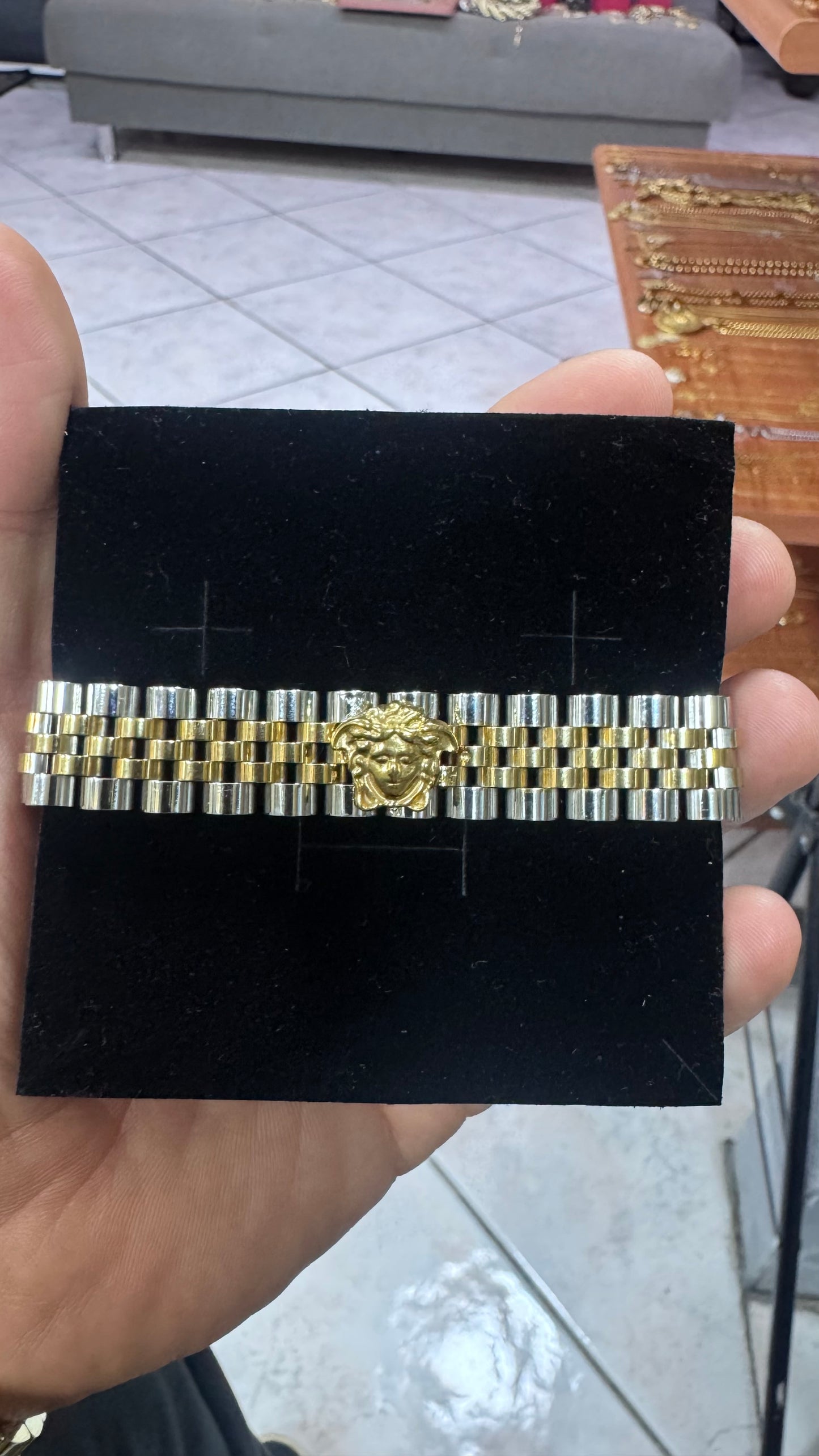 Bracciale giubileo medusa acciaio bicolore*48