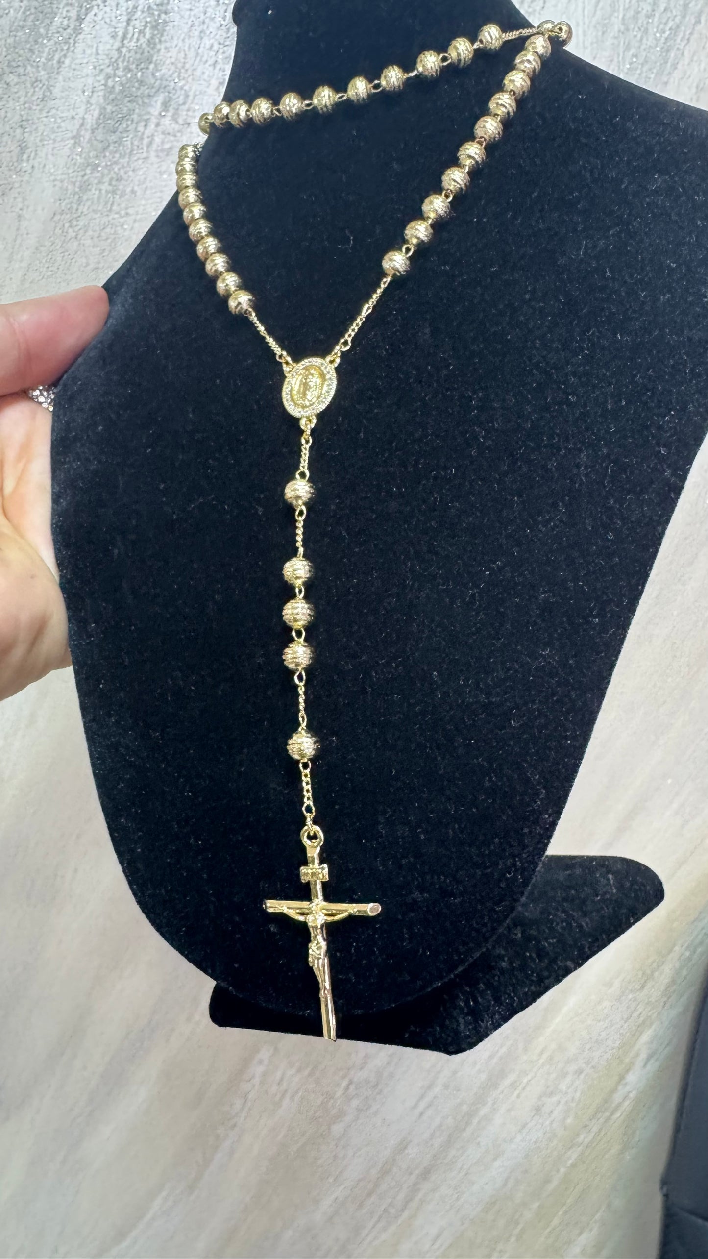 Rosario martellato acciaio *25