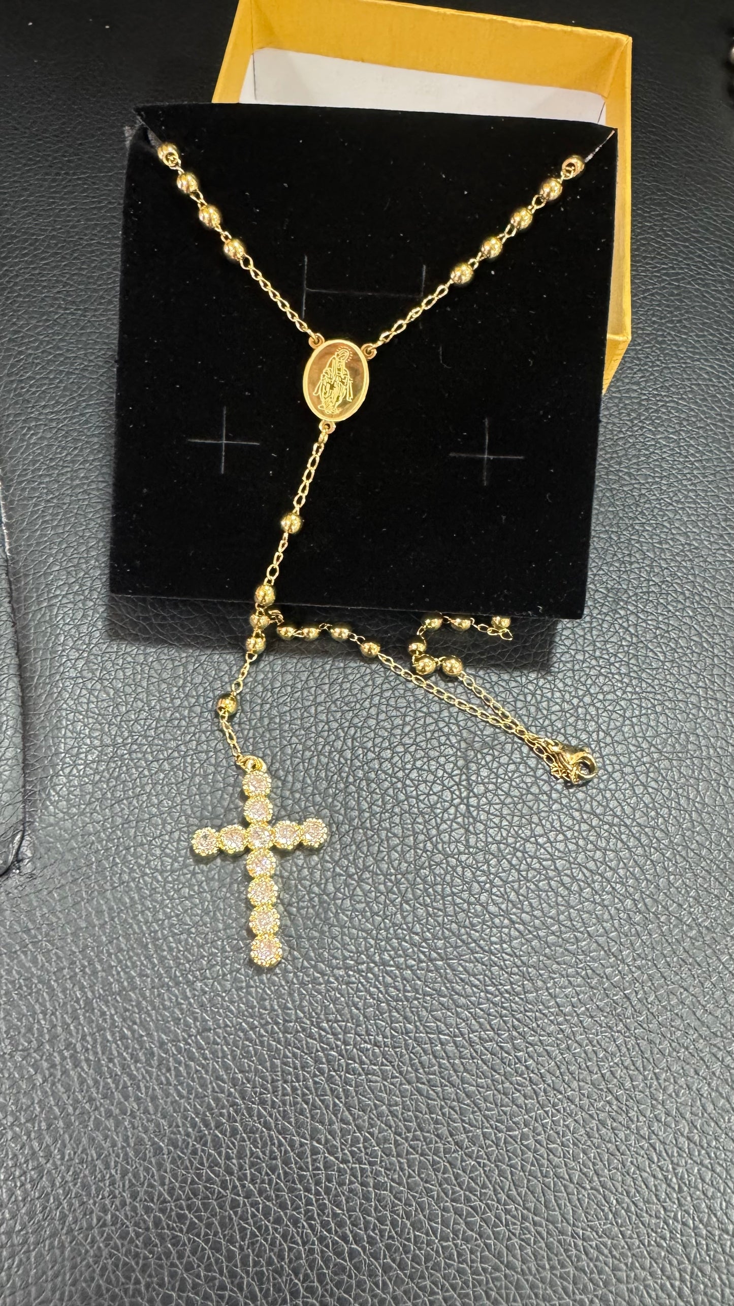 Rosario acciaio oro poccolo*26