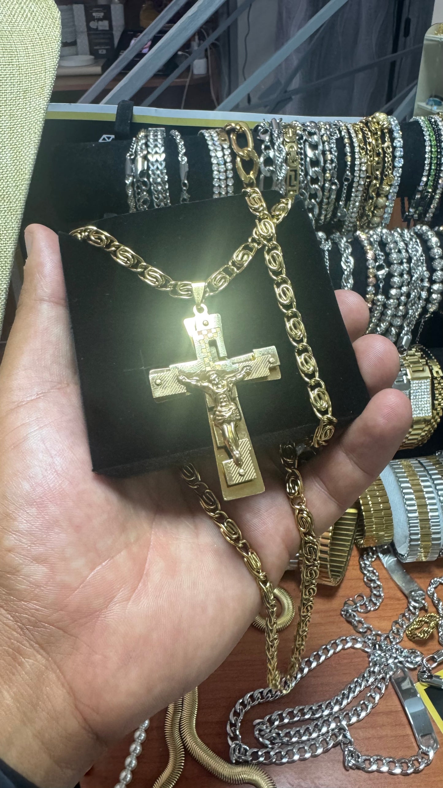 Combo kit croce acciaio oro *136
