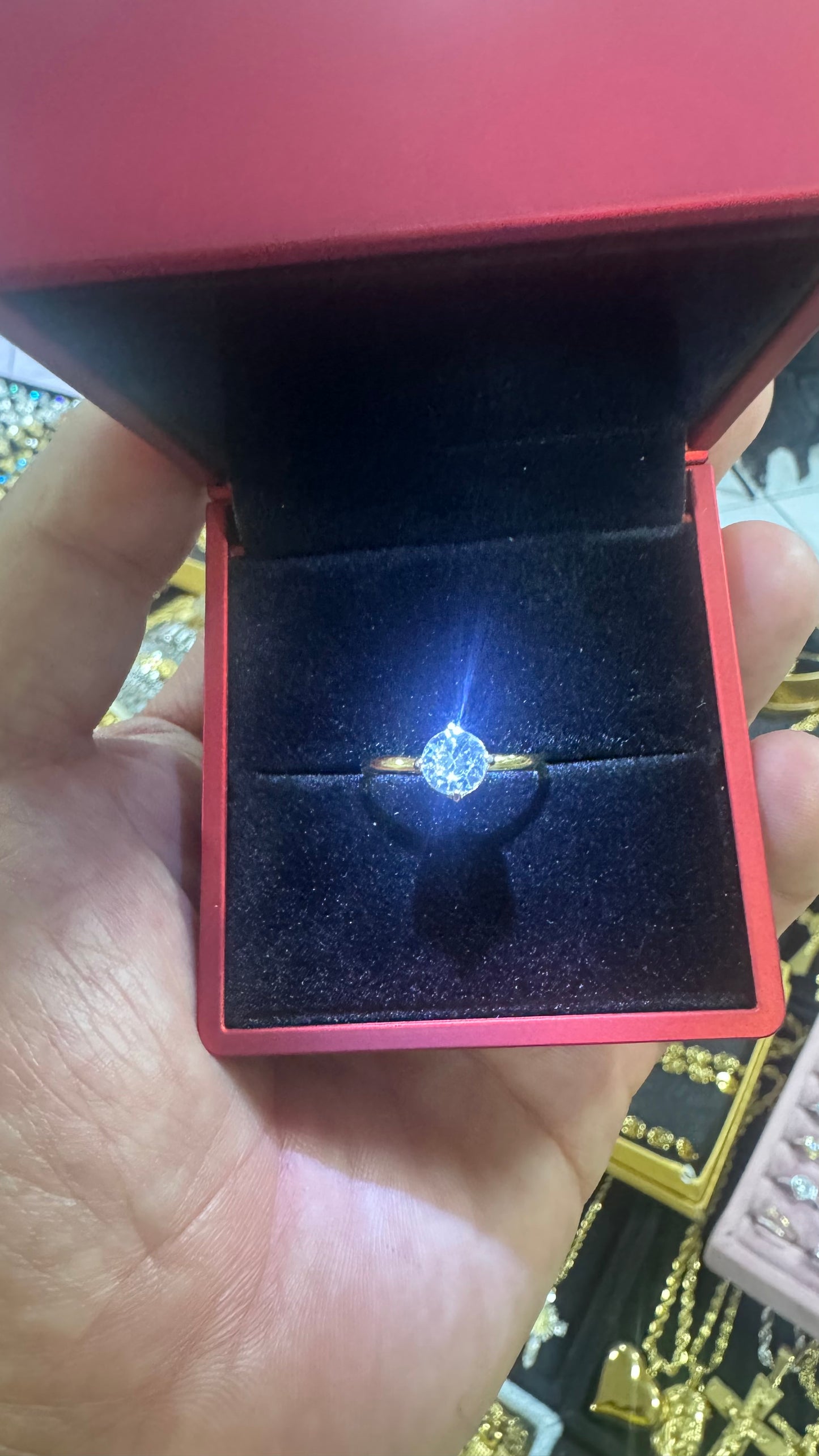 Anello donna punto luce oro acciaio *38