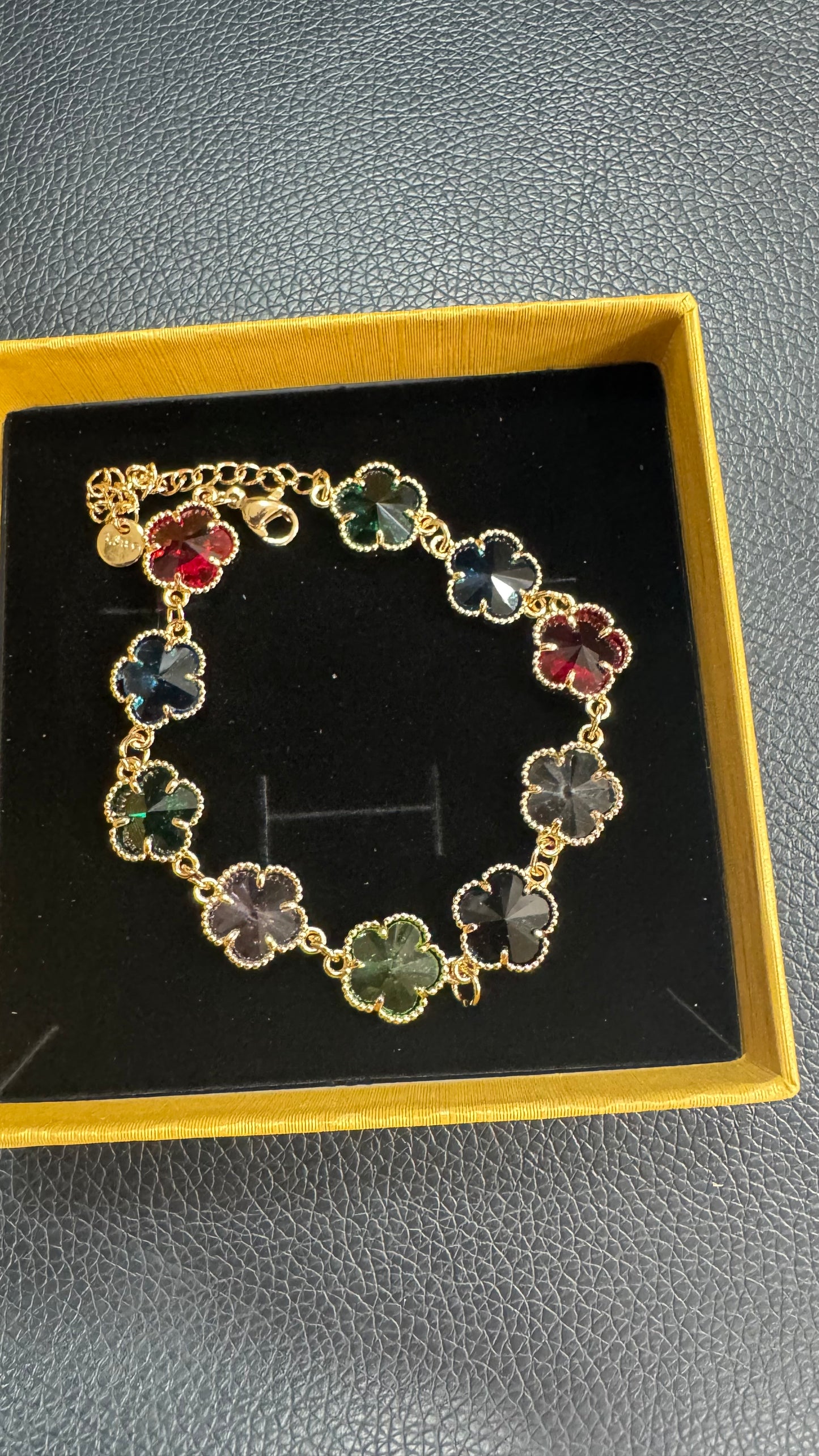 Bracciale quadrifoglio multicolore in acciaio *31