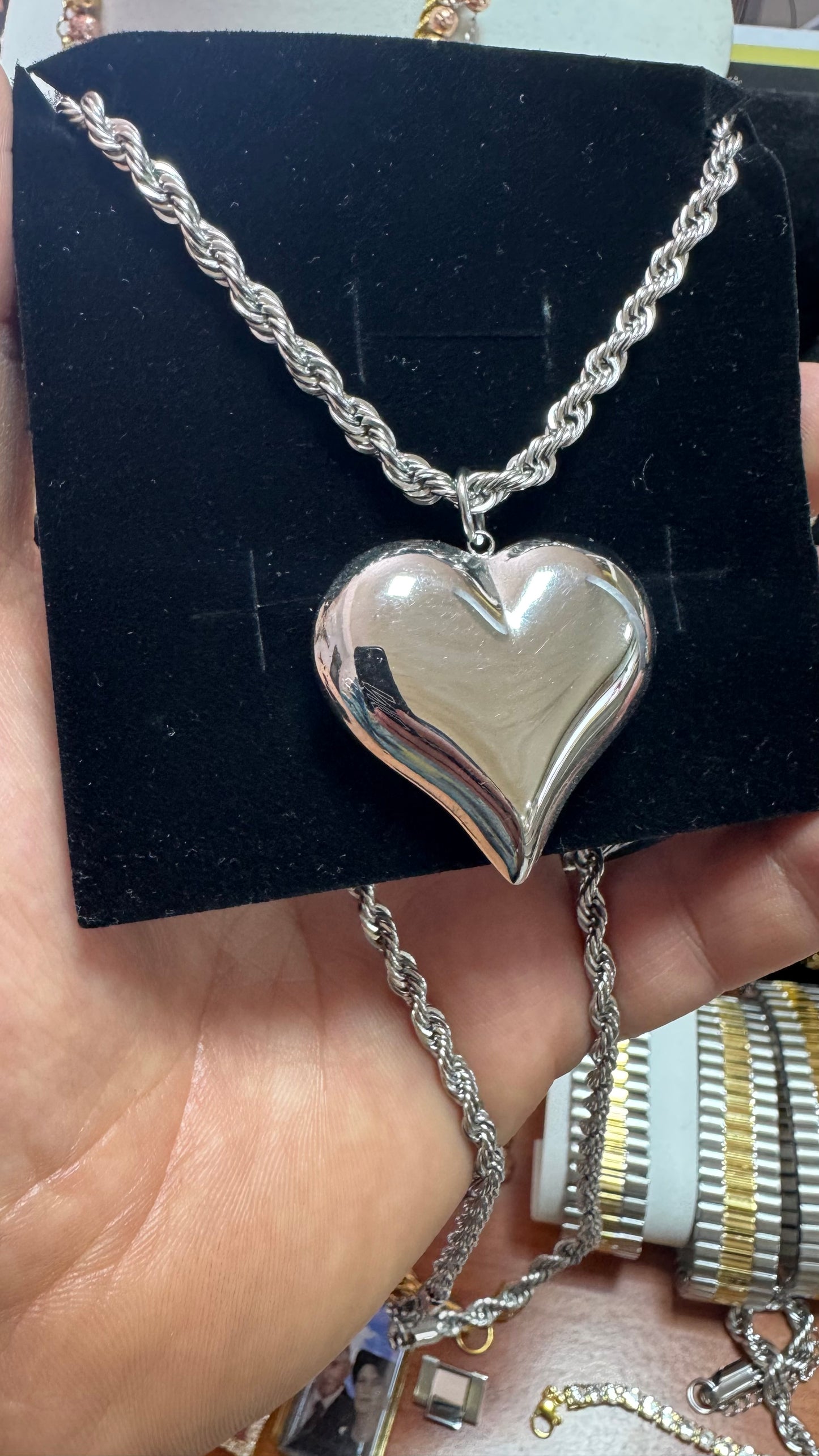 Collana con cuore acciaio *27
