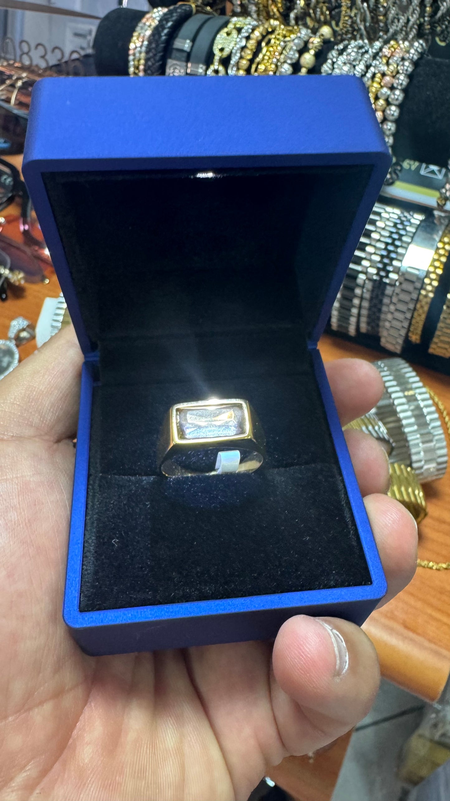 Anello acciaio oro *57