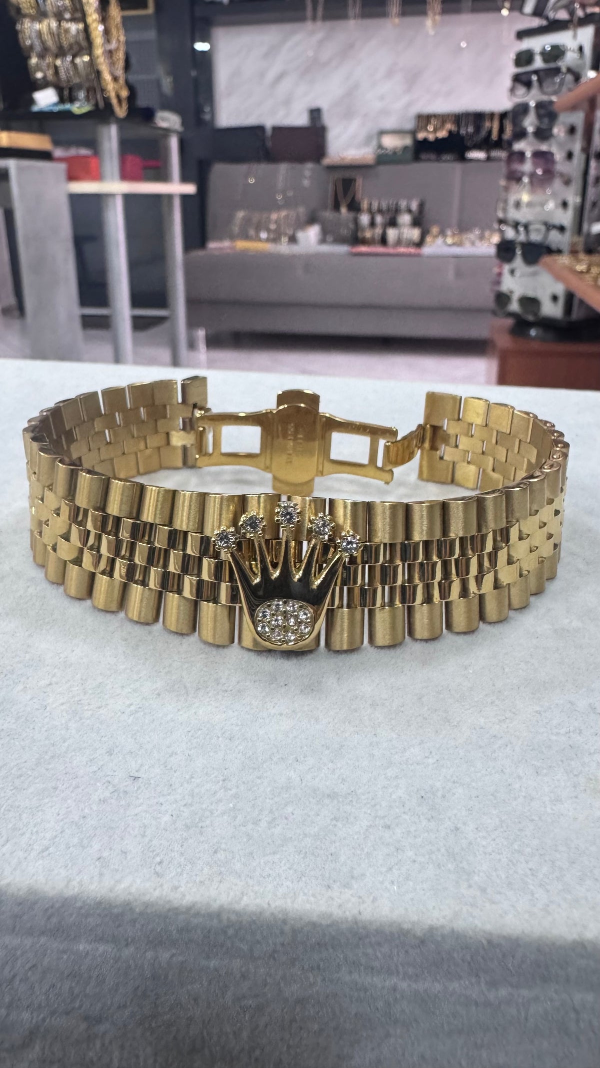 Bracciale modello giubileo 18 mm acciaio oro *64