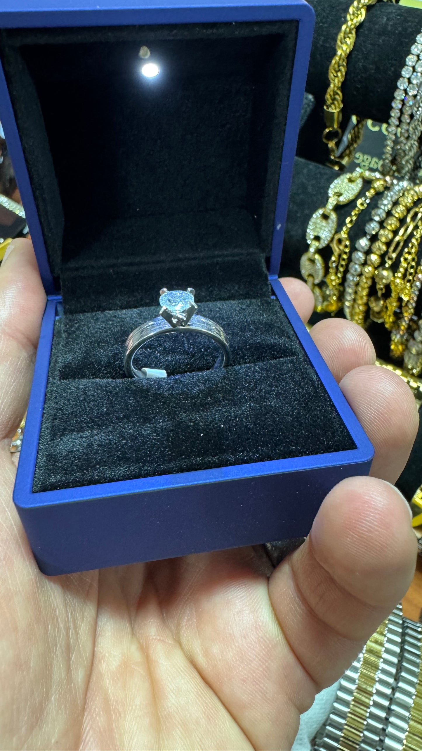 Anello acciaio punto luce *48