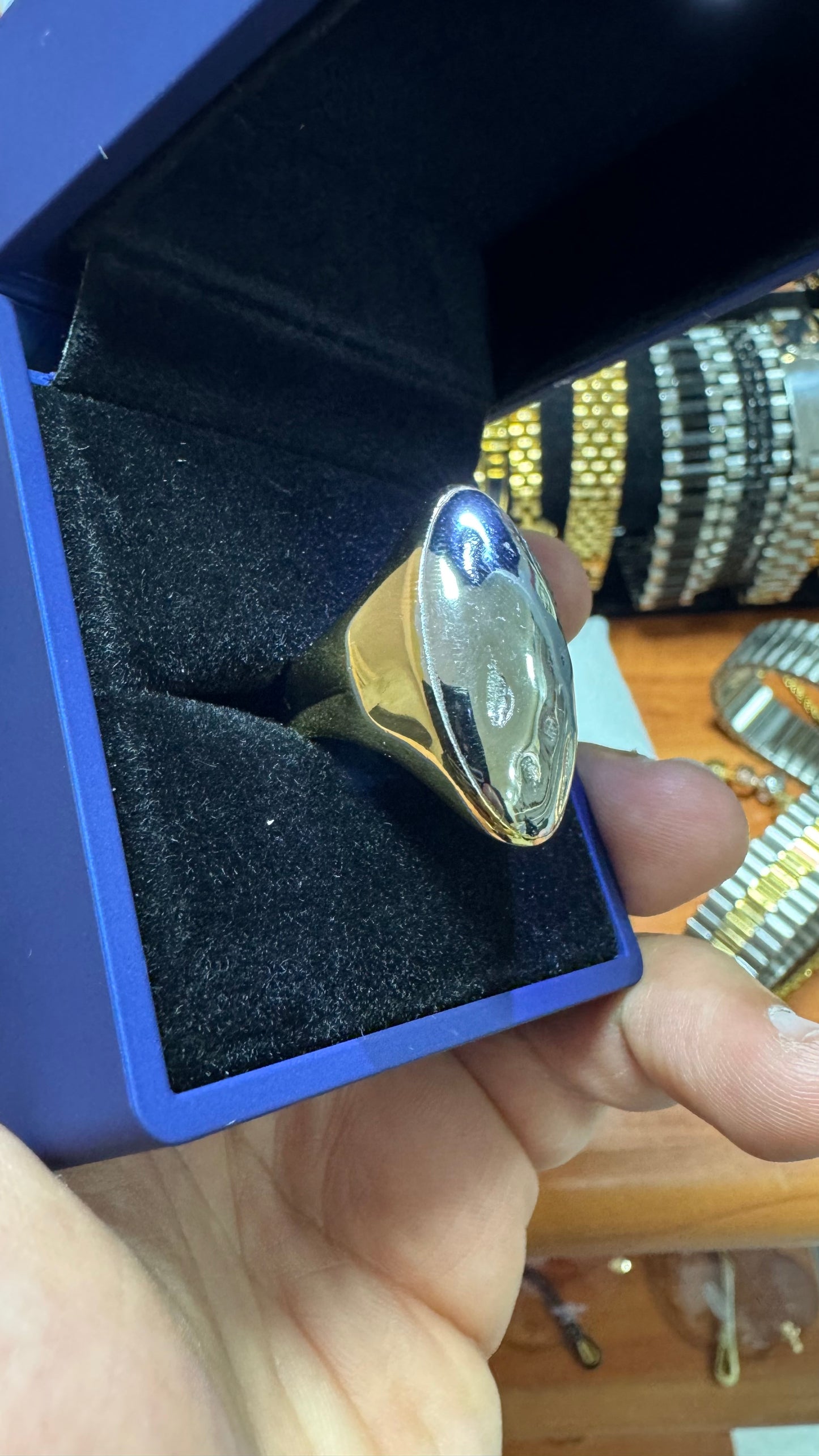 Anello acciaio oro *52