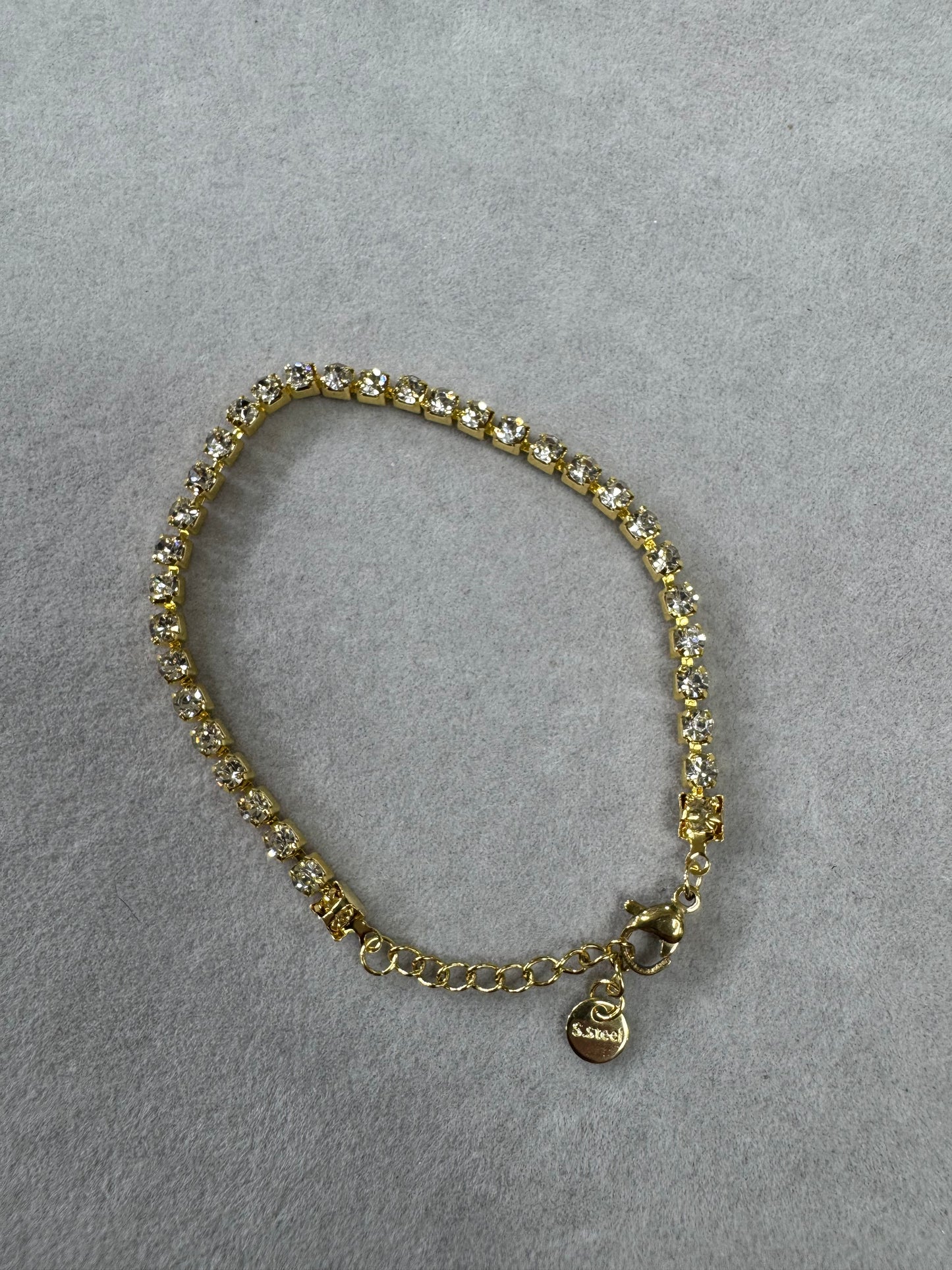 Bracciale tennis acciaio colore oro *67
