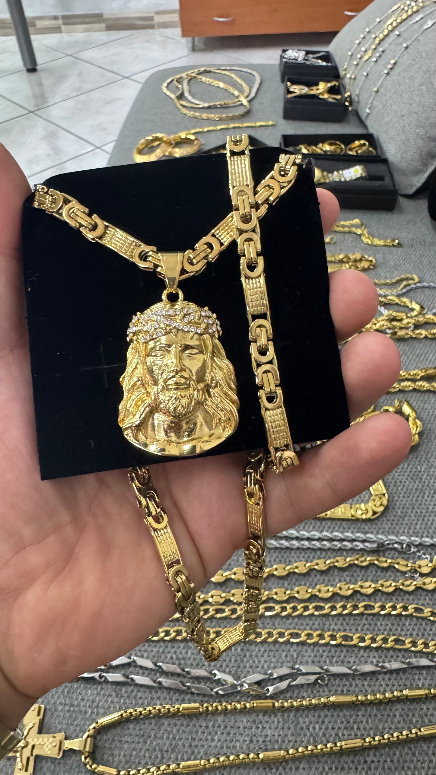 Combo Kit acciaio oro Gesù*111
