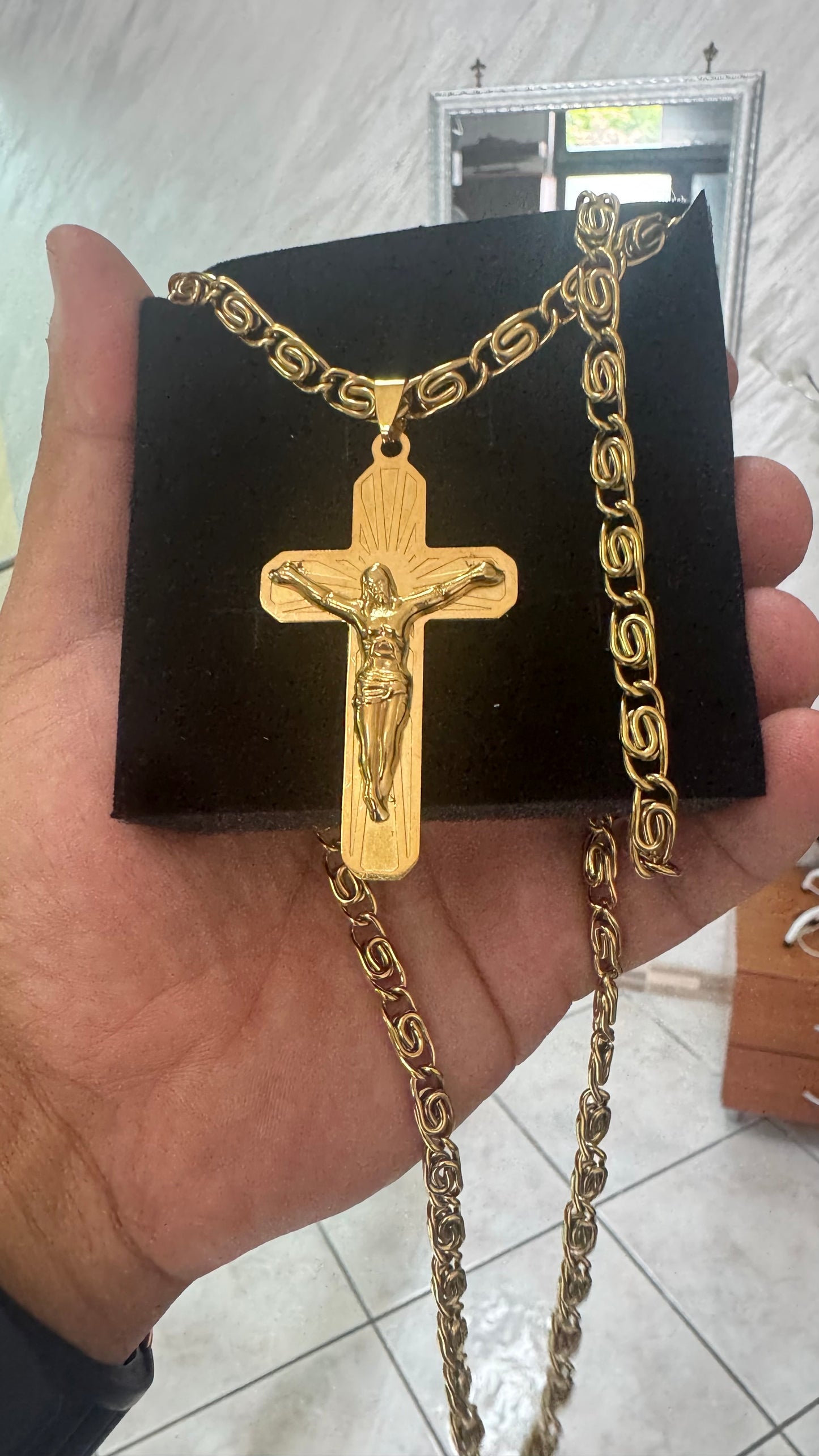 Combo kit croce acciaio oro *135