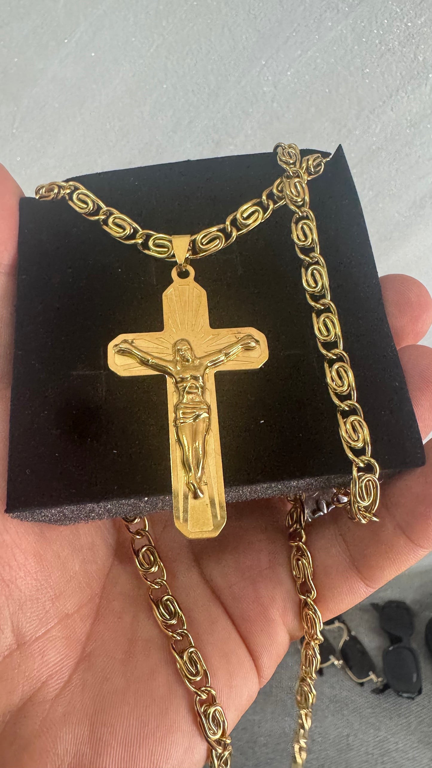 Combo kit croce acciaio oro *135