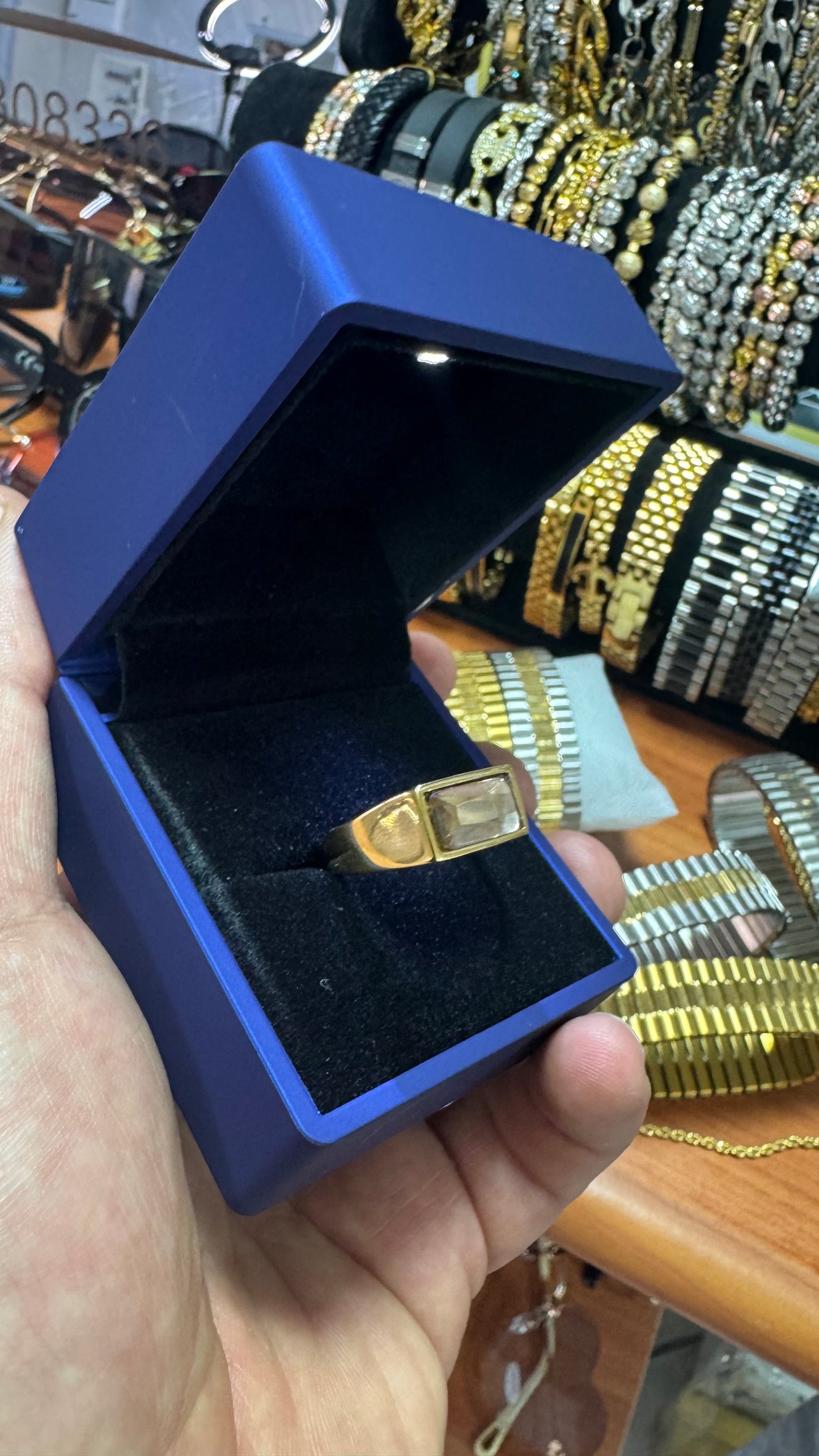 Anello acciaio oro *57