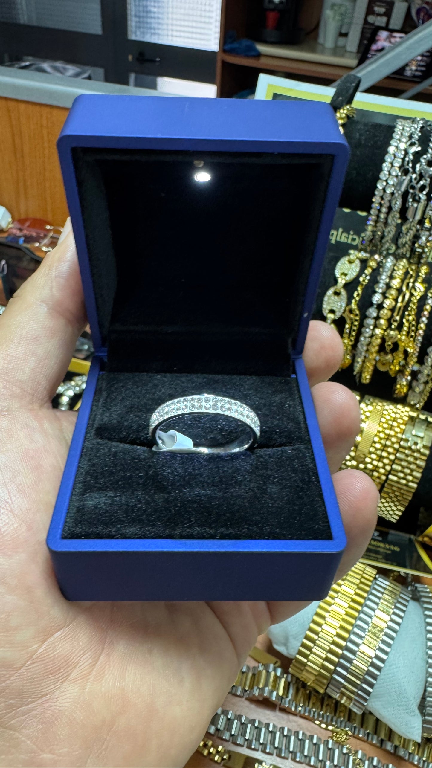 Anello acciaio Diamond *41