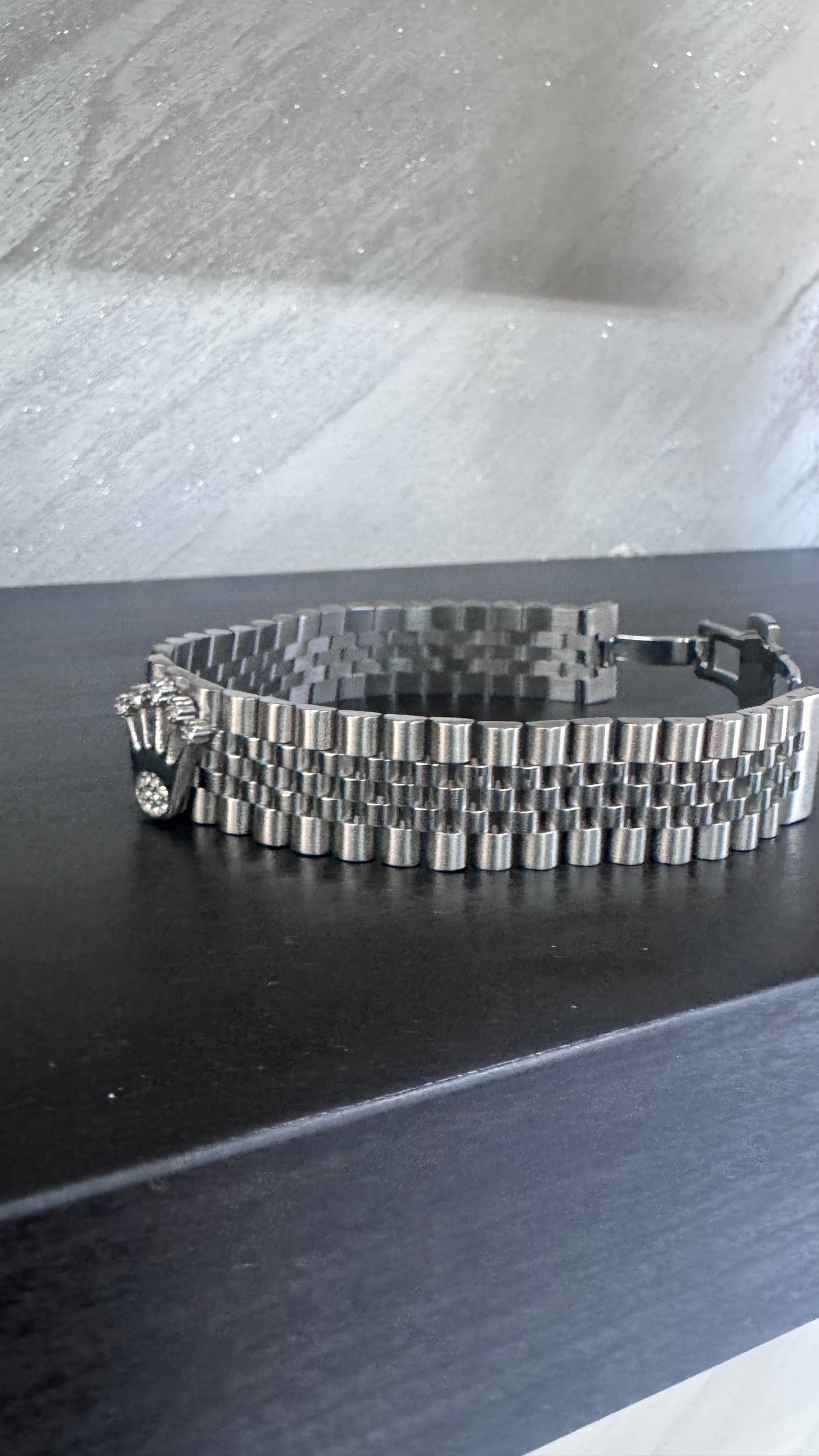 Bracciale modello giubileo 18 mm acciaio argento*66
