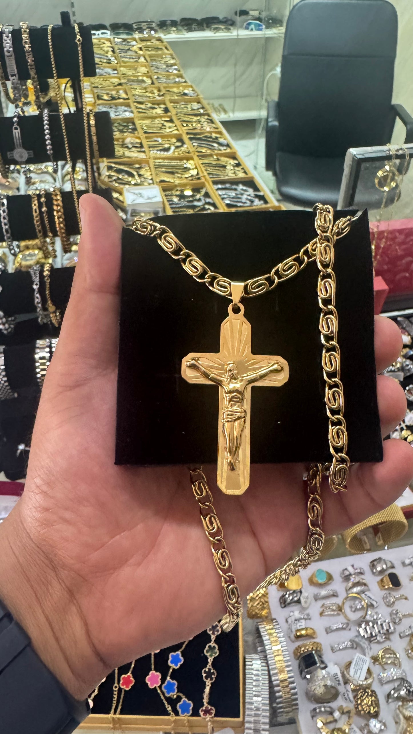 Combo kit croce acciaio oro *135