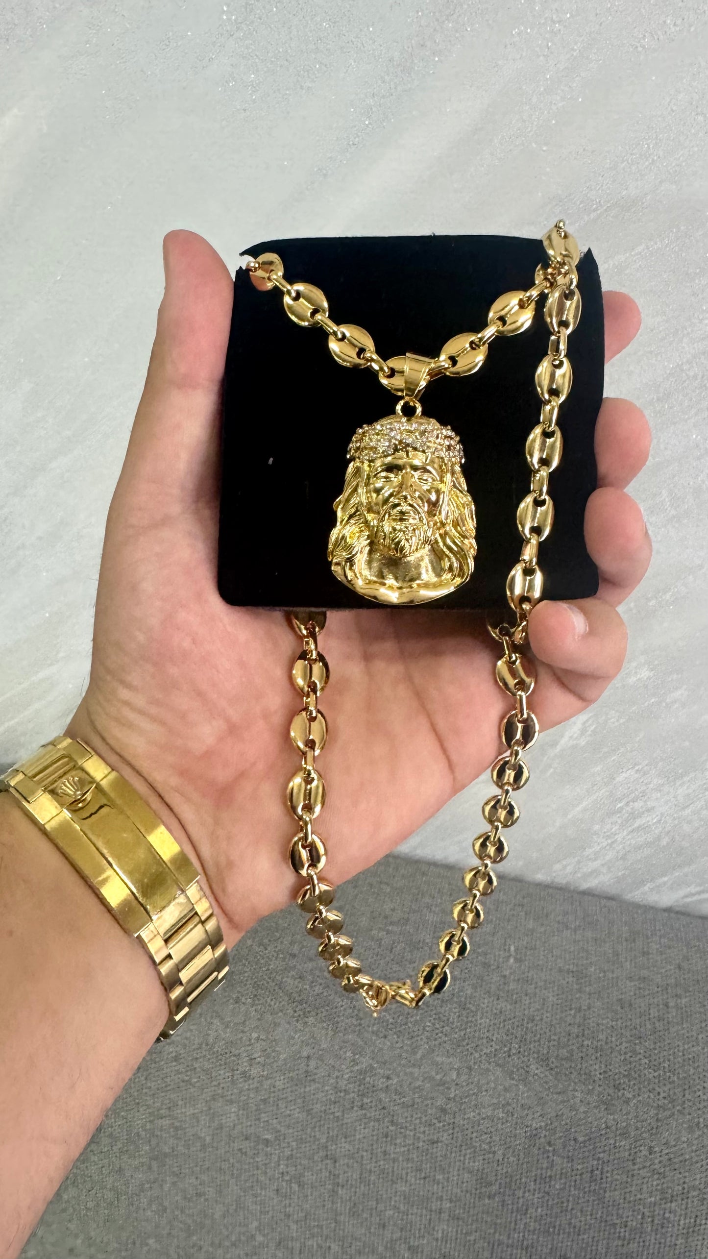 Combo kit Gesù acciaio oro *120